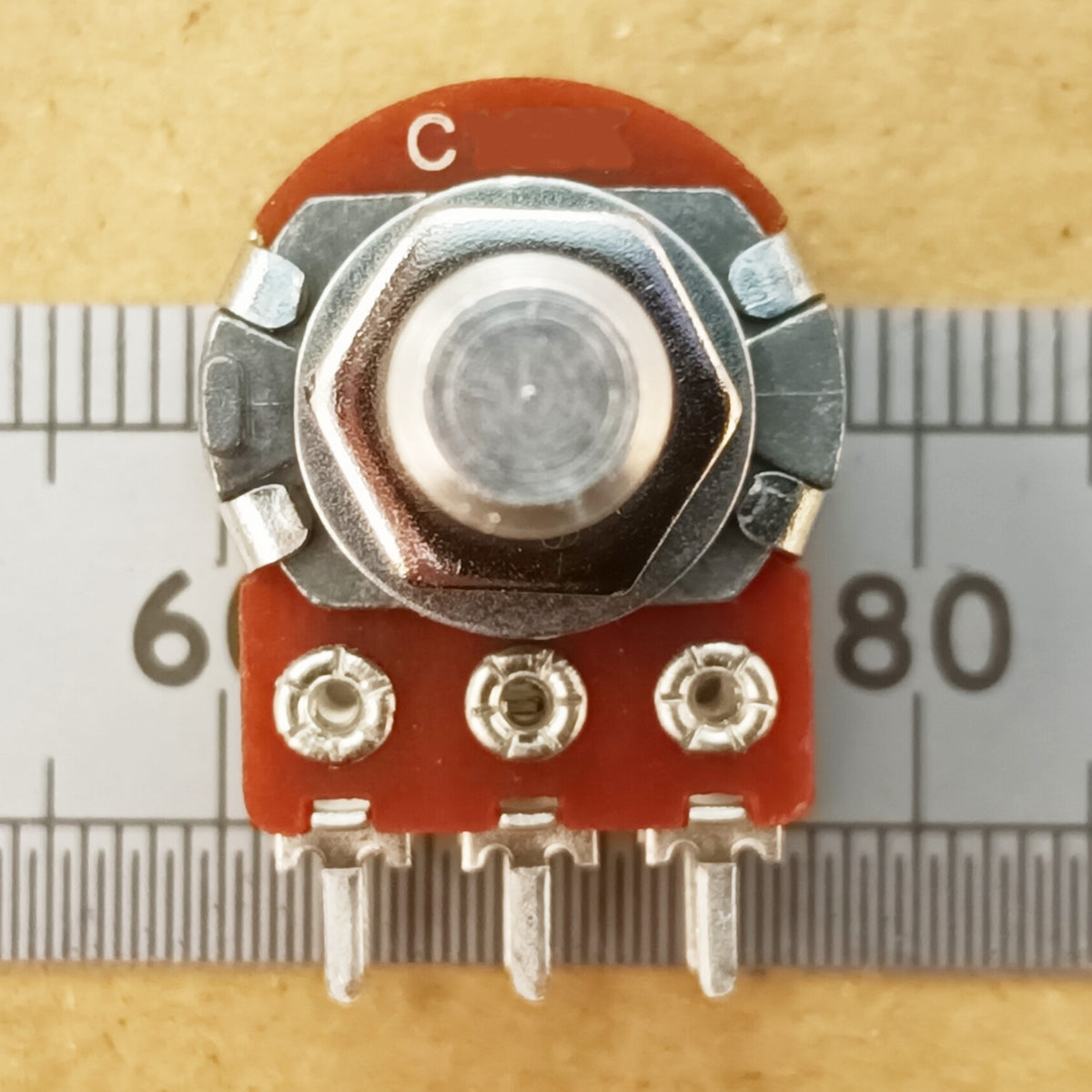 C100K Dual Anti-Log Potentiometer Stereo Long Thread 6.35mm Round Shaft Reverse Logarithmic C LTRS63ST