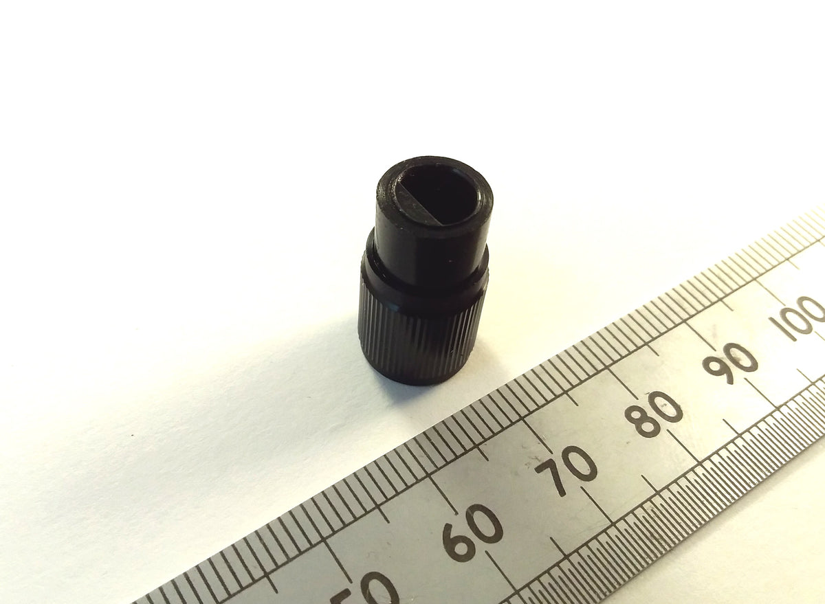 Narrow Body Aluminium Control Knob 6mm T18 Splined or Flatted D Shaft