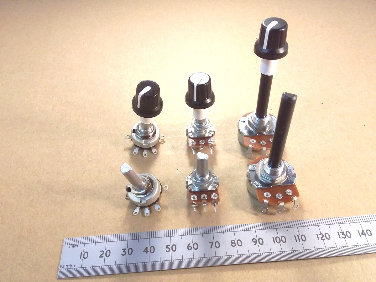 Through Panel Extension Volume Control Knob For Metric 6mm Flatted D Shaft