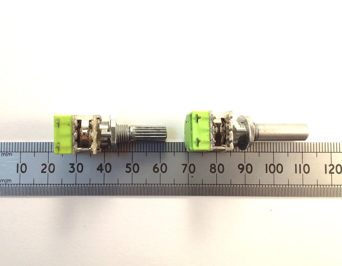B50K Switched Stereo Potentiometer 12mm Dual Pot On-Off Switch in Splined Or D Shaft