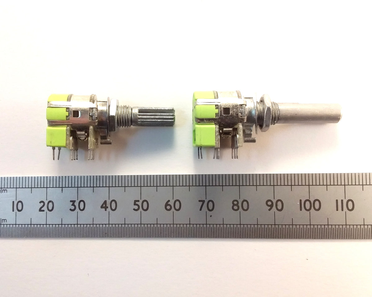 B50K Switched Stereo Potentiometer 12mm Dual Pot On-Off Switch in Splined Or D Shaft