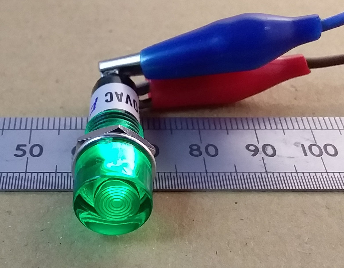 Neon Panel Indicator Lamp 12mm Round 220 250 VAC Mains Red Orange Green Blue NI-1