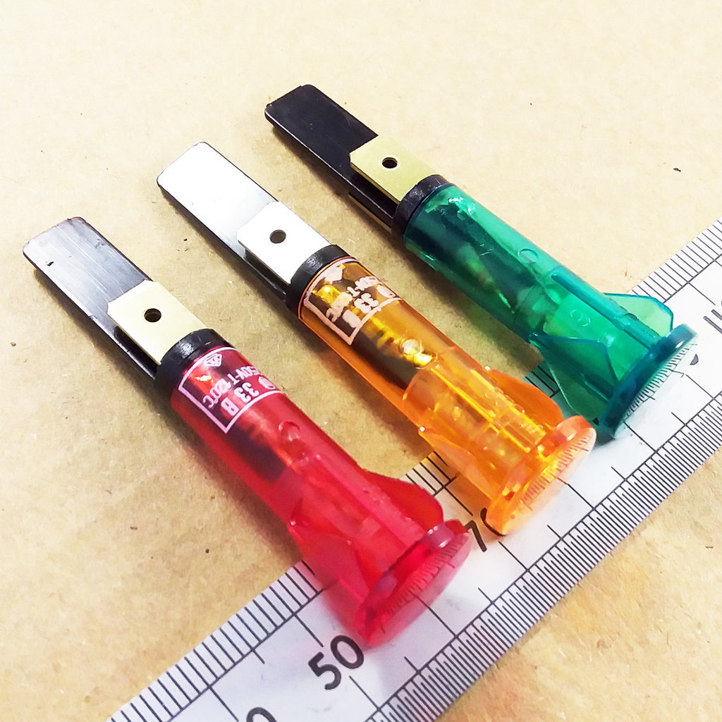 Neon Indicator Panel Lamp Bulb 12mm Round 220 To 250 VAC Mains 33B