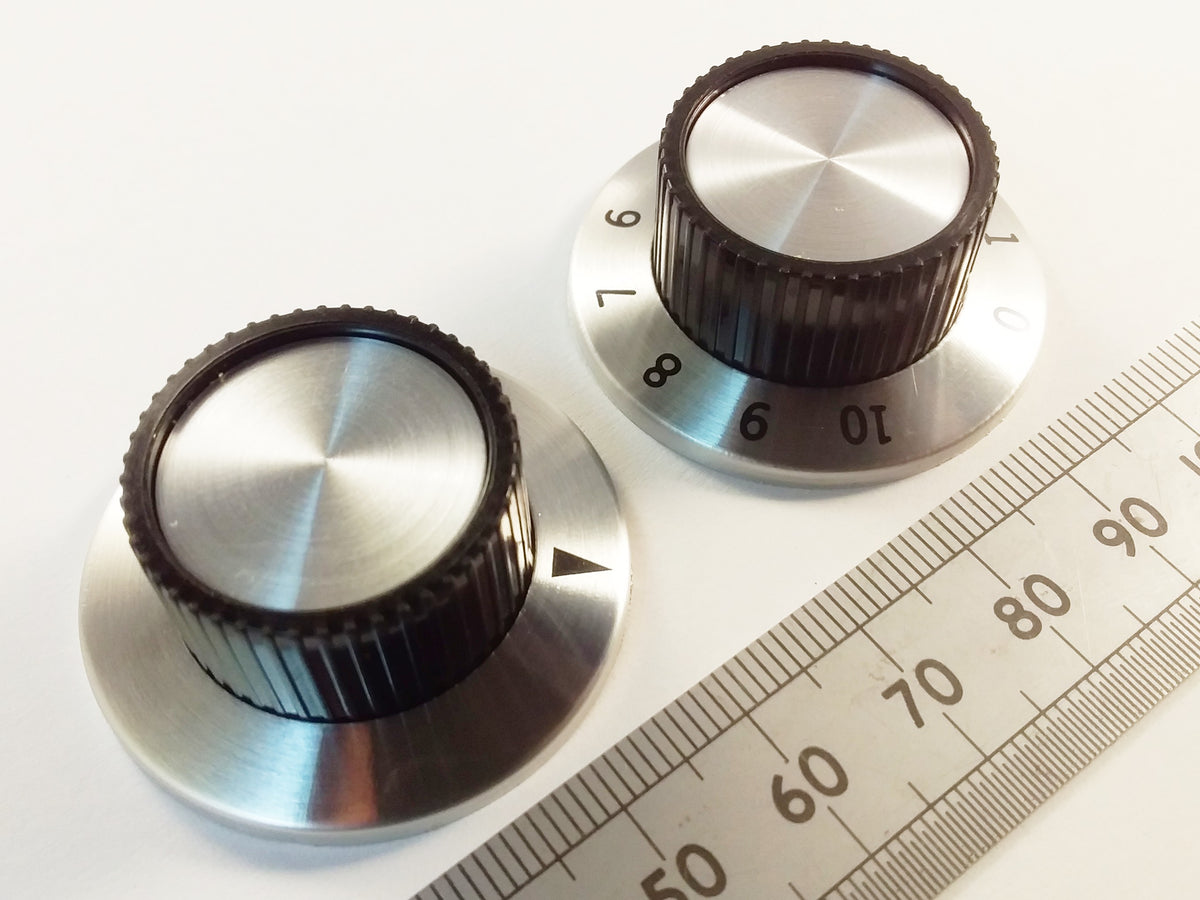 Aluminum Skirt Control Knob 37mm, 6.3mm Shaft, 0-10 Or Pointer Marking