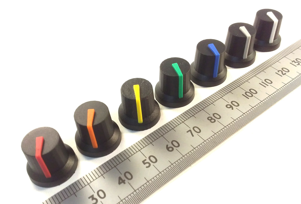Potentiometer Control Knob For 6mm D Shaft Pots with Colored Line K87MBR D60