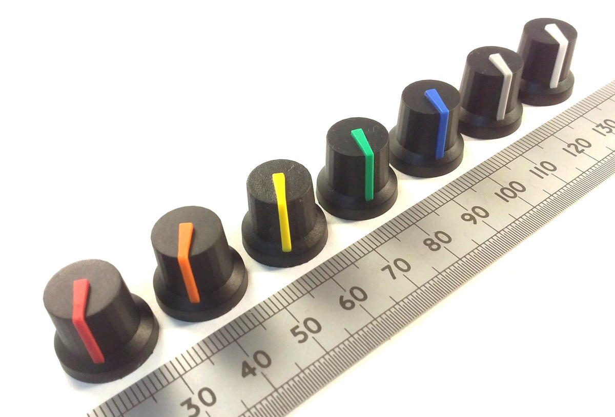 Potentiometer Control Knob For 6mm D Shaft Pots with Colored Line K87MBR D60