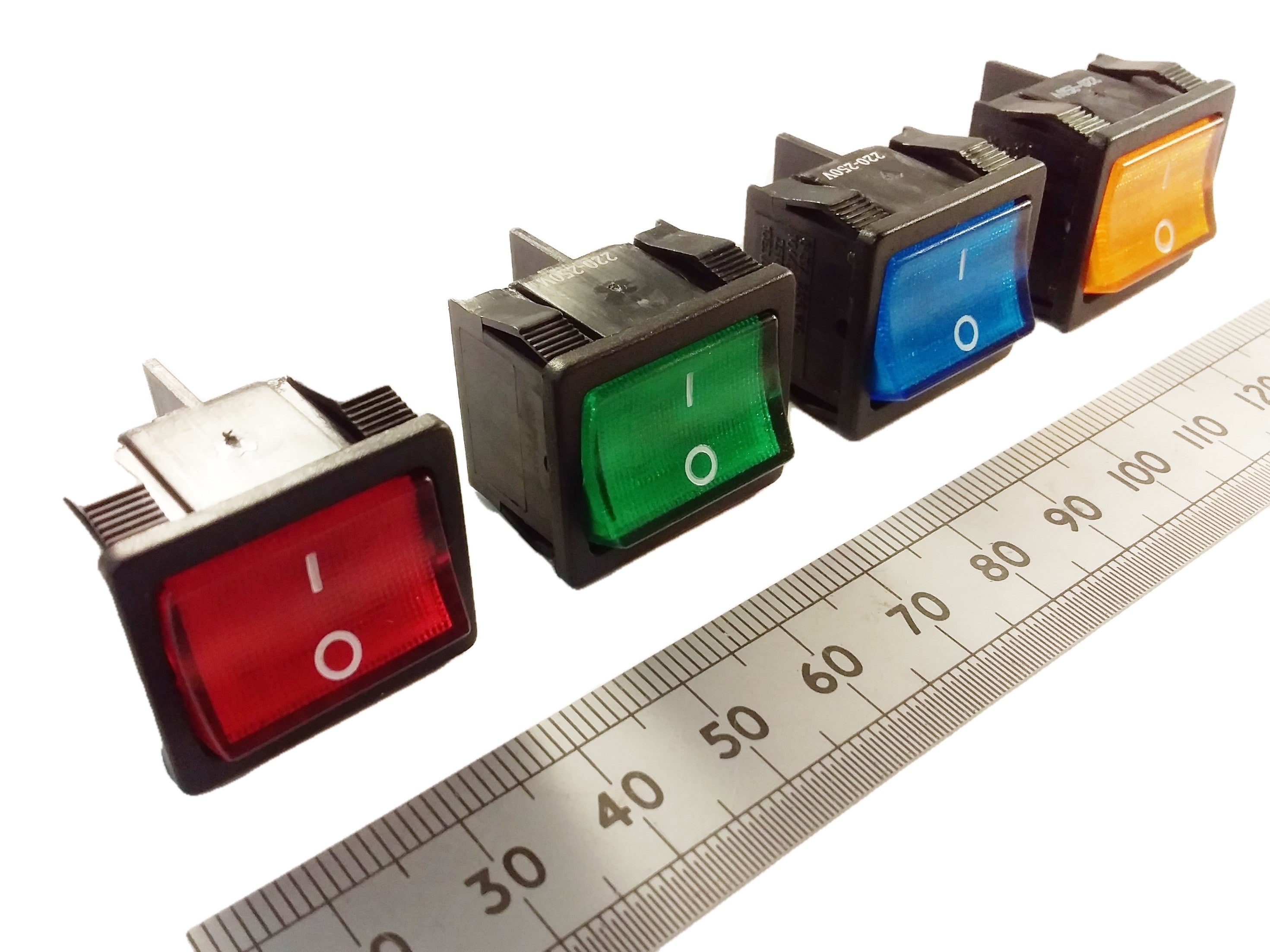 Rocker Switch Mains Power Neon Illuminated DPST 250V 6 Amp