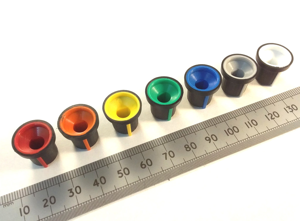 Potentiometer Control Knob For 6mm D Shaft Pots with Colored Line K87MBR D60