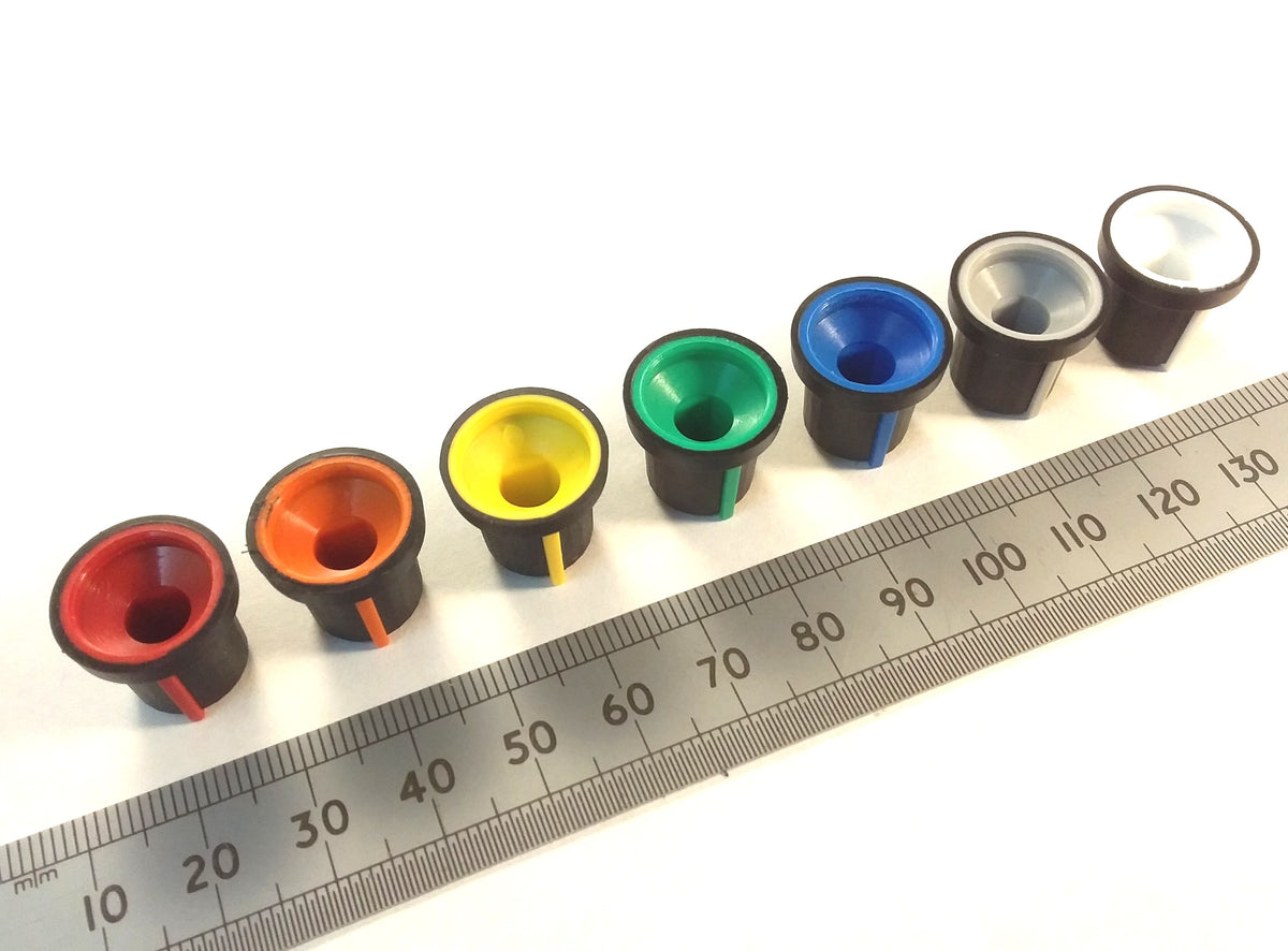 Potentiometer Control Knob For 6mm D Shaft Pots with Colored Line K87MBR D60