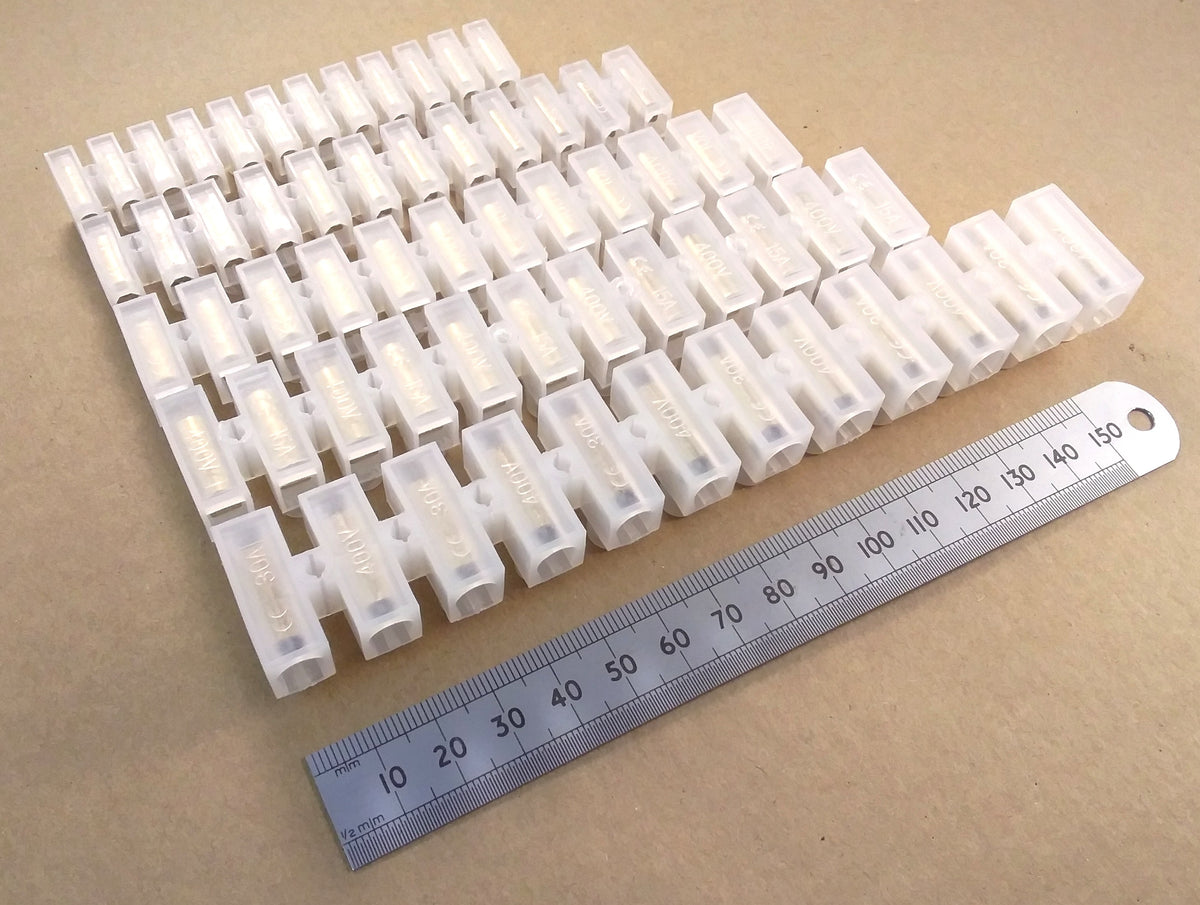 12 Way Electrical Terminal Strip Block 250V 3, 5, 10, 15, & 30 Amp