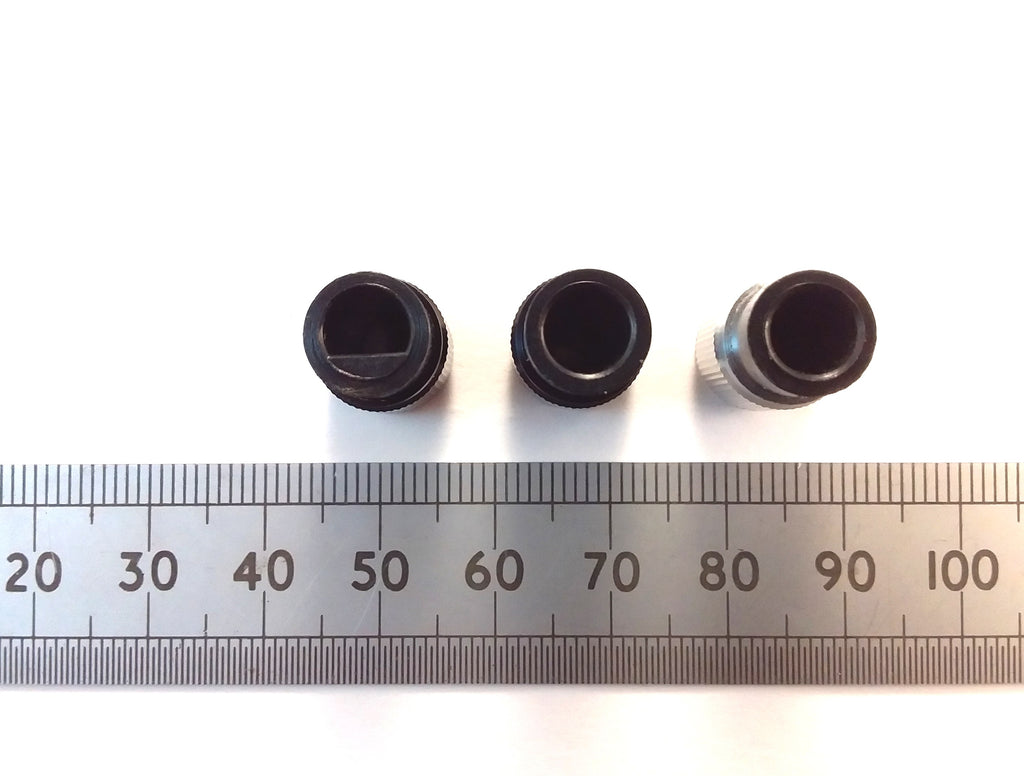 Narrow Body Aluminium Control Knob 6mm T18 Splined or Flatted D Shaft
