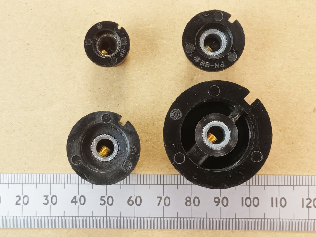 Black Control or Cooker Knob Metric 6.0mm Round Shaft Grub Screw