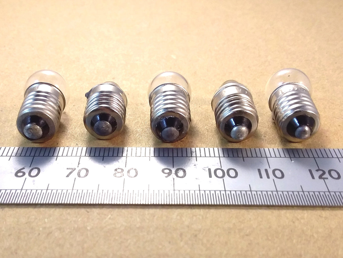 MES E10 Torch Light Bulb, Flashlight, Indicator Lamp Various Voltages and Currents