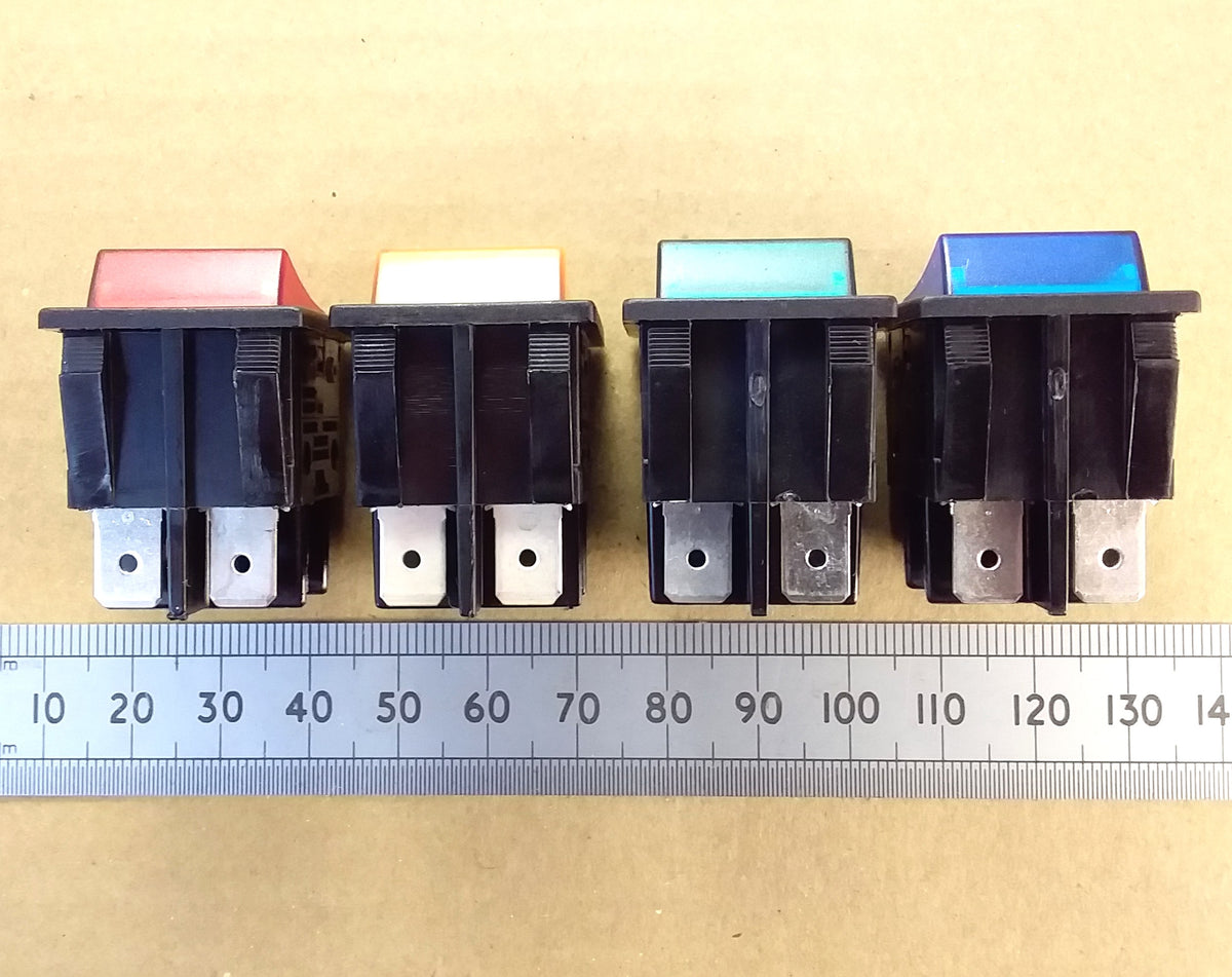 Mains Neon Rocker Switch DPST Illuminated 16 Amp 250 Volts AC