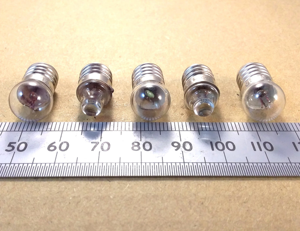 MES E10 Torch Light Bulb, Flashlight, Indicator Lamp Various Voltages and Currents