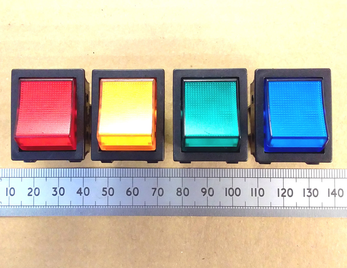 Mains Neon Rocker Switch DPST Illuminated 16 Amp 250 Volts AC