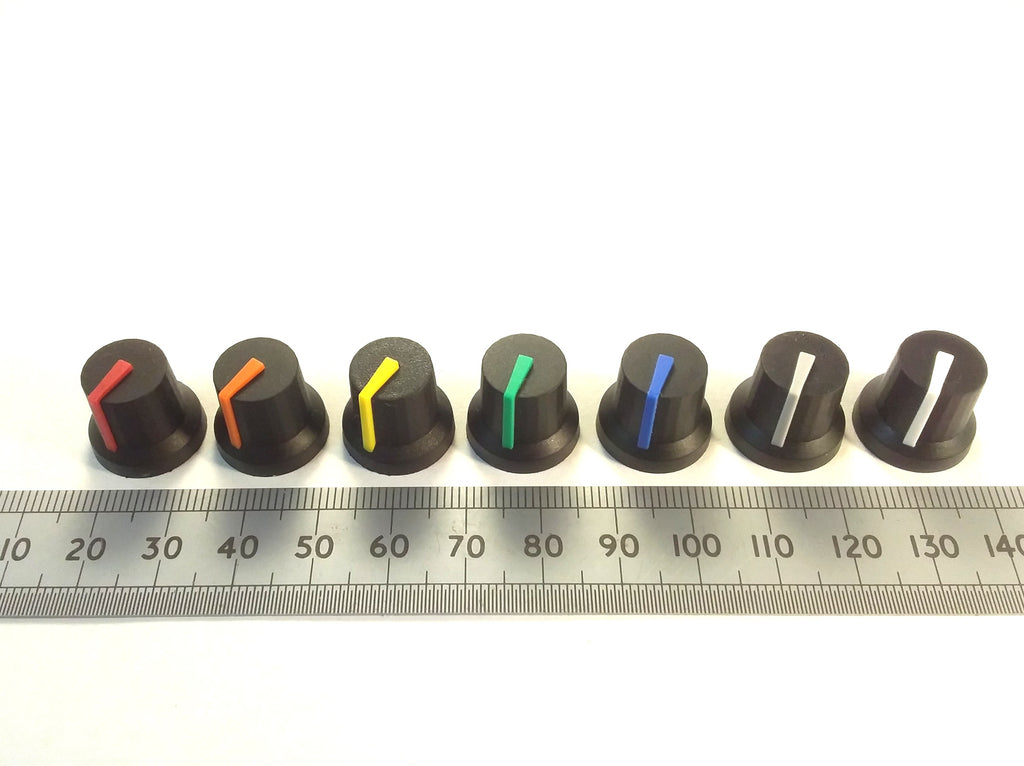 Potentiometer Control Knob For 6mm D Shaft Pots with Colored Line K87MBR D60