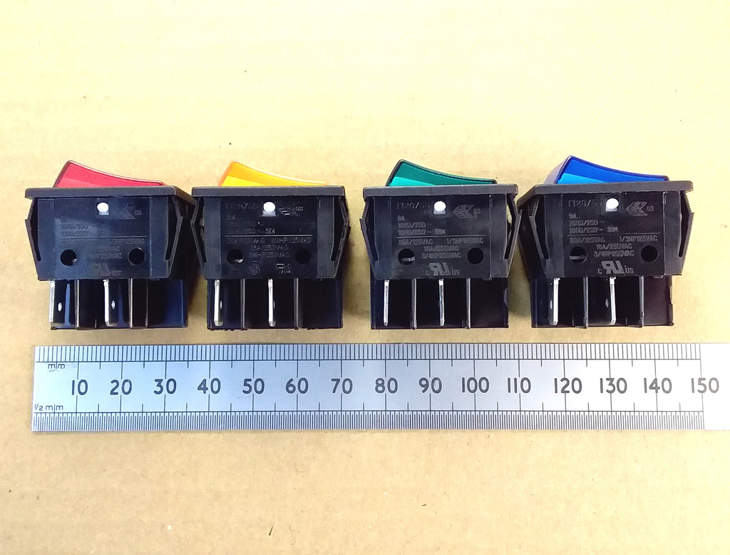 Mains Neon Rocker Switch DPST Illuminated 16 Amp 250 Volts AC