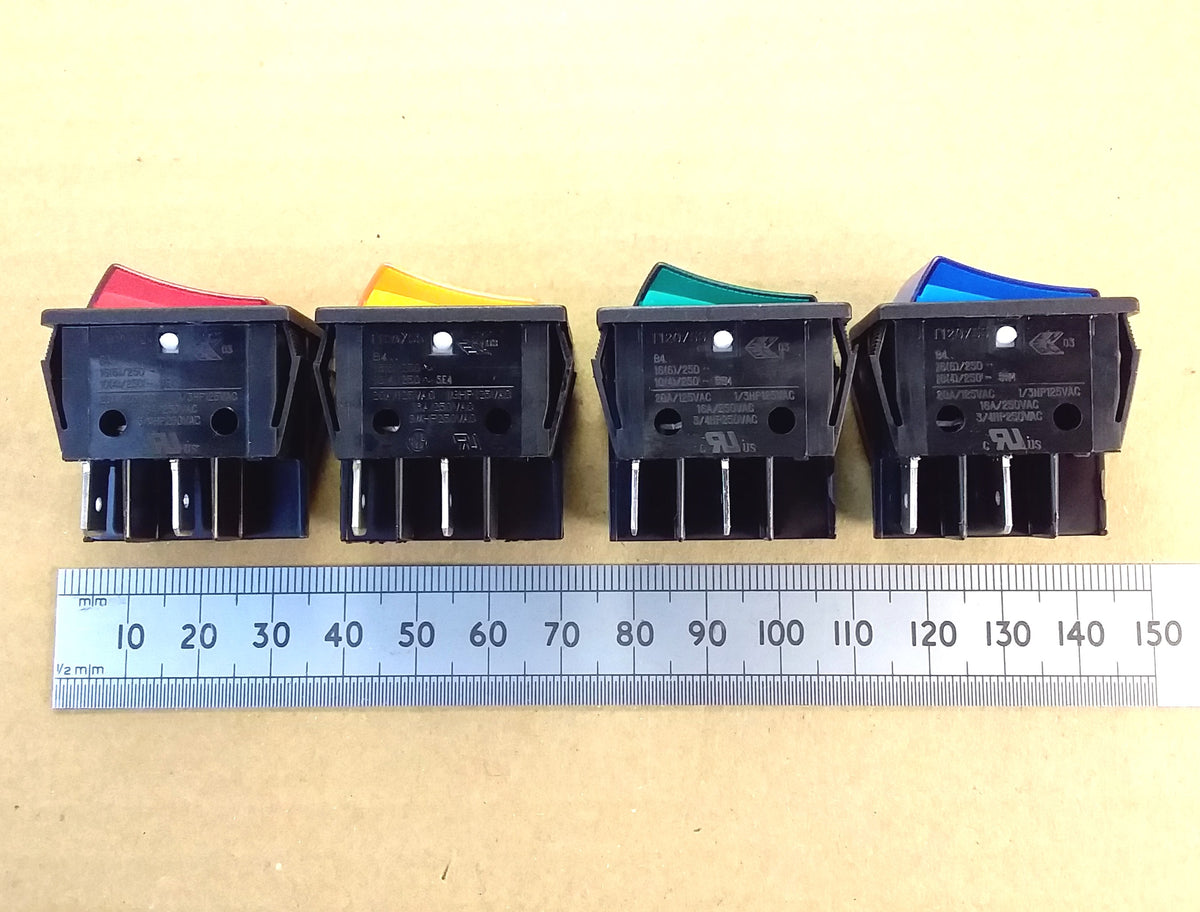 Mains Neon Rocker Switch DPST Illuminated 16 Amp 250 Volts AC