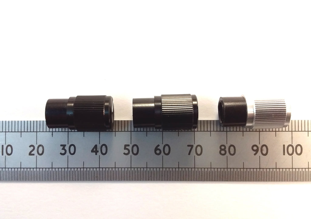 Narrow Body Aluminium Control Knob 6mm T18 Splined or Flatted D Shaft