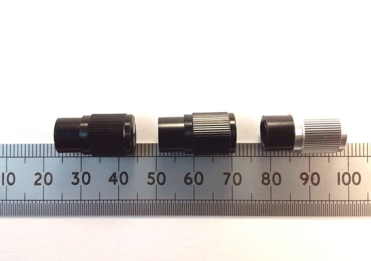 Narrow Body Aluminium Control Knob 6mm T18 Splined or Flatted D Shaft