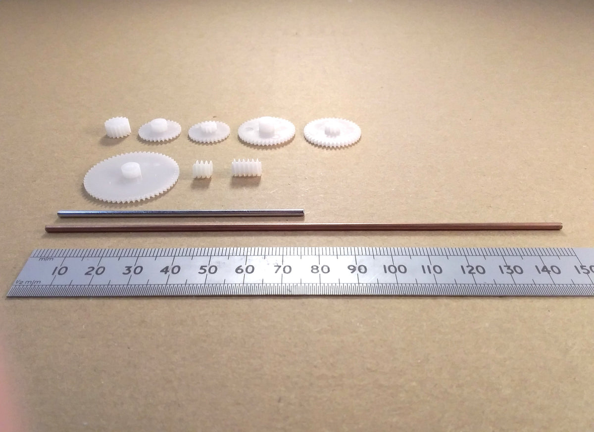 Miniature Plastic Cog Gear Wheel Worm or Shaft 2mm Hole Mechanical Parts