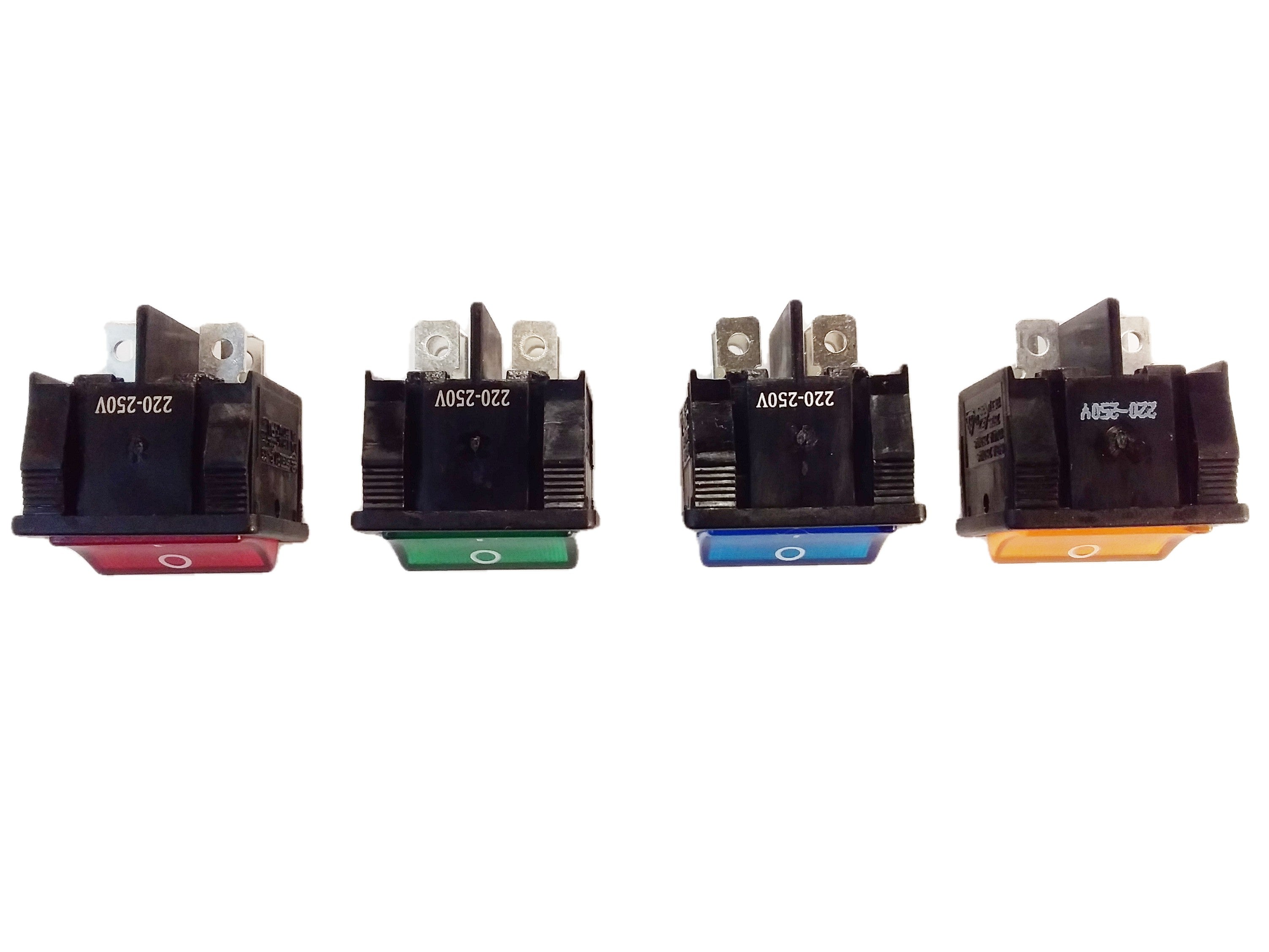 Rocker Switch Mains Power Neon Illuminated DPST 250V 6 Amp
