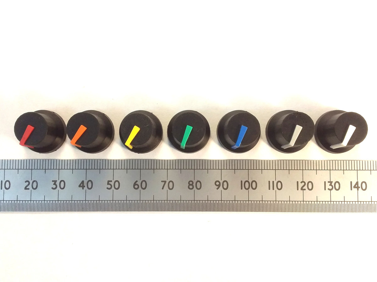 Potentiometer Control Knob For 6mm D Shaft Pots with Colored Line K87MBR D60