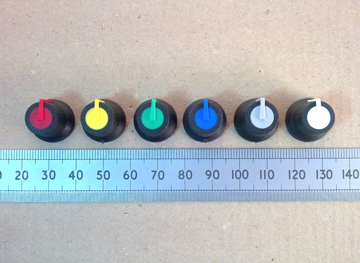 Volume Control Mixer Knobs for 6mm D-Shaft With Colored Pointer And Top