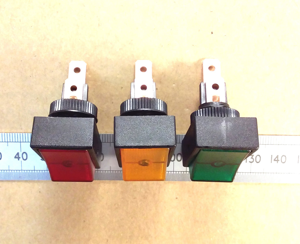 Dashboard Rocker Switch 12V Illuminated SPST 15A D.C. Red Yellow or Green