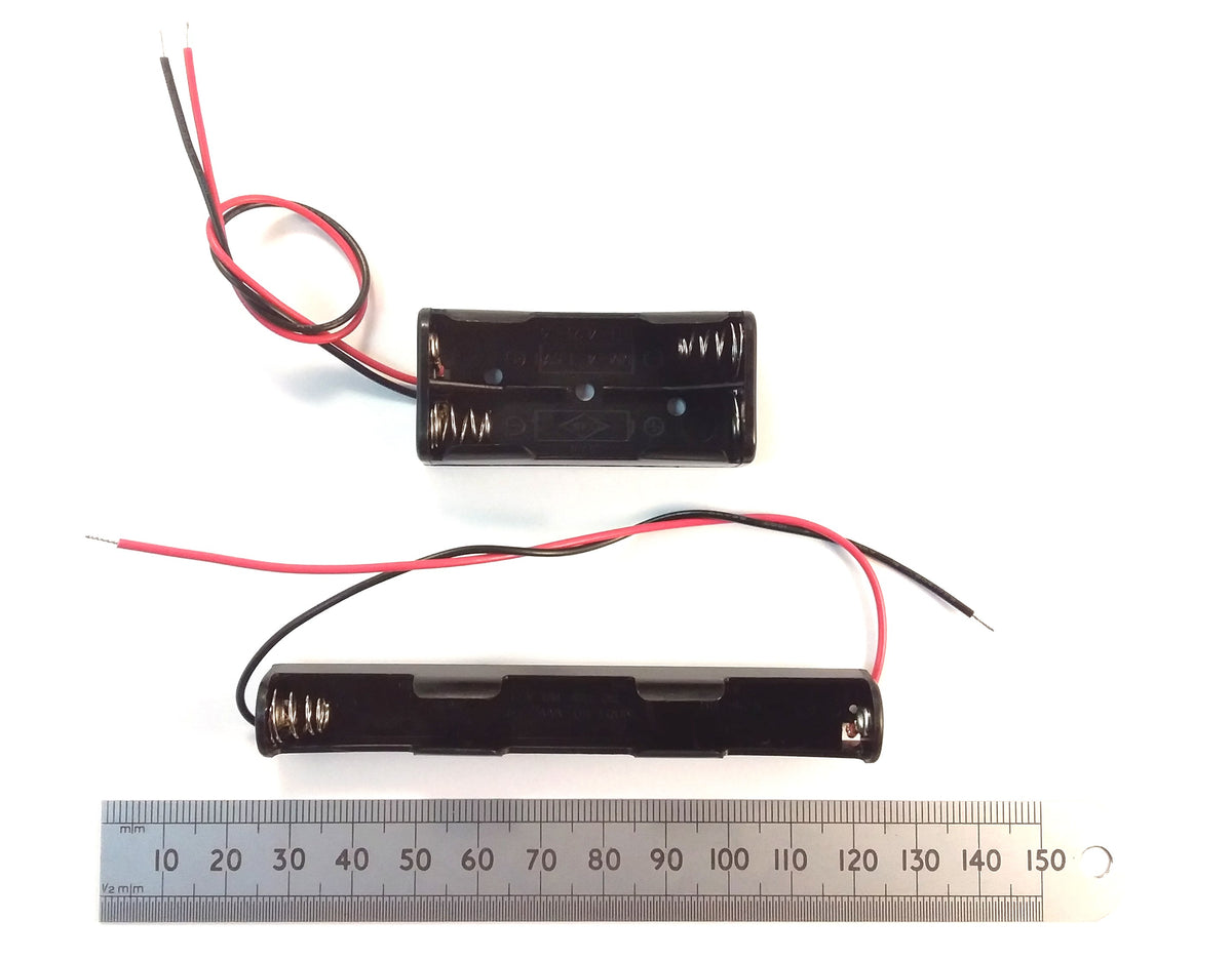 2X AAA Battery Holder With Wires 2 UM4, Long And Side By Side