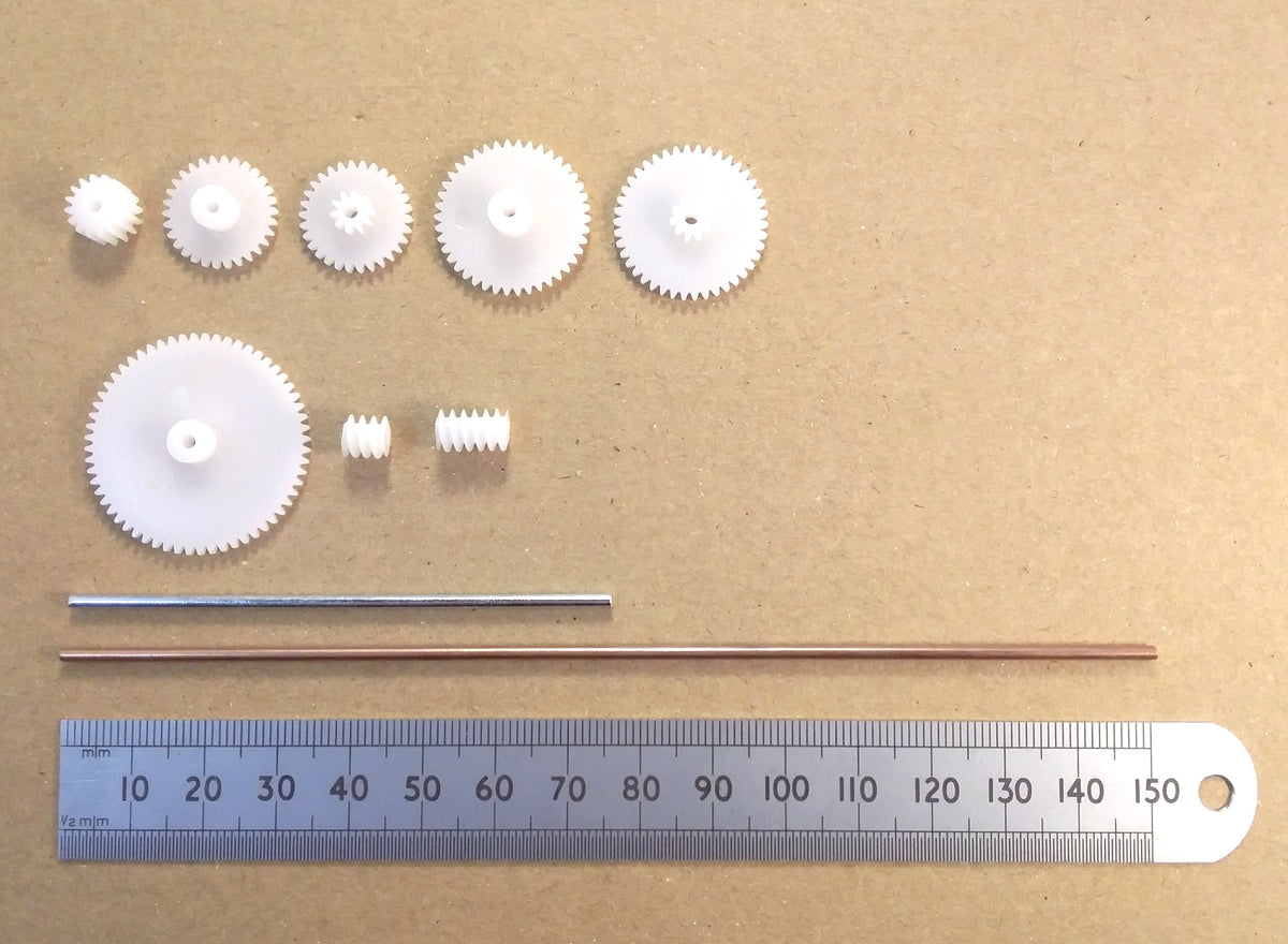 Miniature Plastic Cog Gear Wheel Worm or Shaft 2mm Hole Mechanical Parts