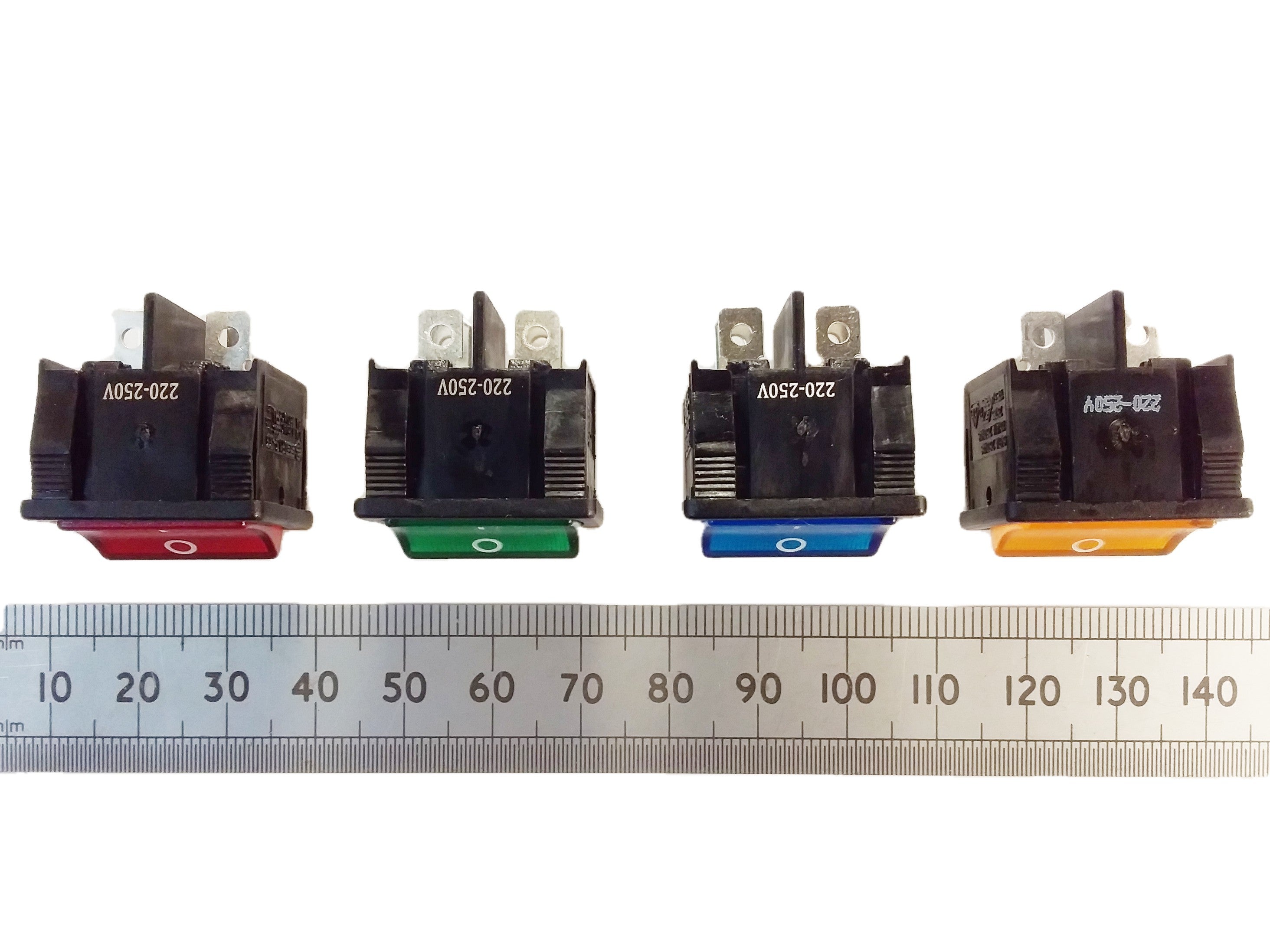 Rocker Switch Mains Power Neon Illuminated DPST 250V 6 Amp