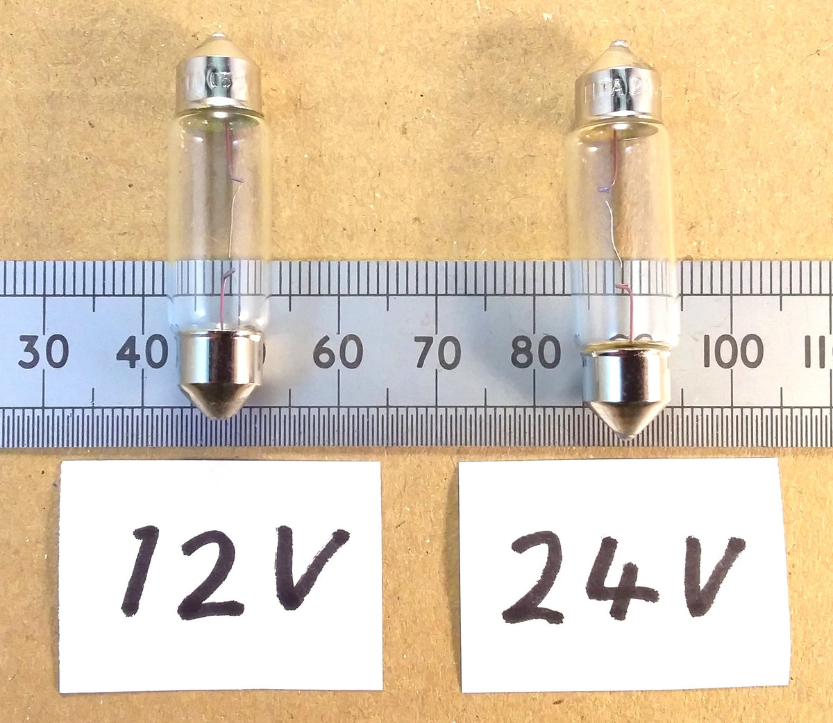 Festoon Lamp 12V or 24 Volt 5W Tubular Car Courtesy Light Number Plate Bulb