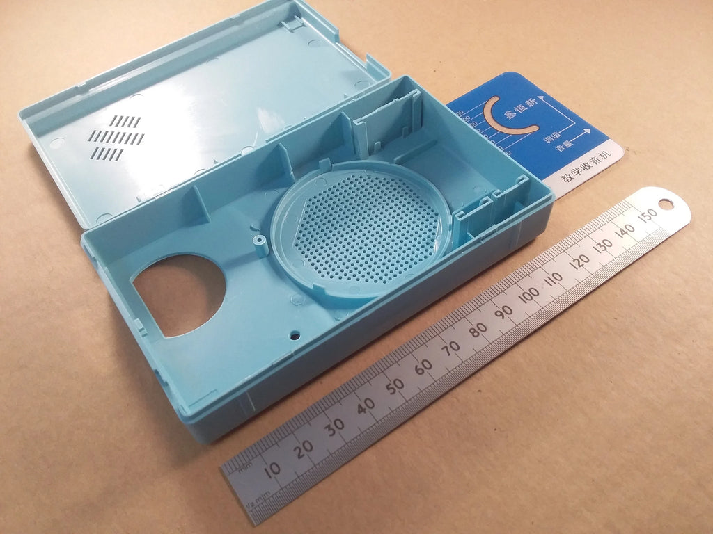 Empty Transistor Radio Kit Clip Together Light Blue Plastic Case