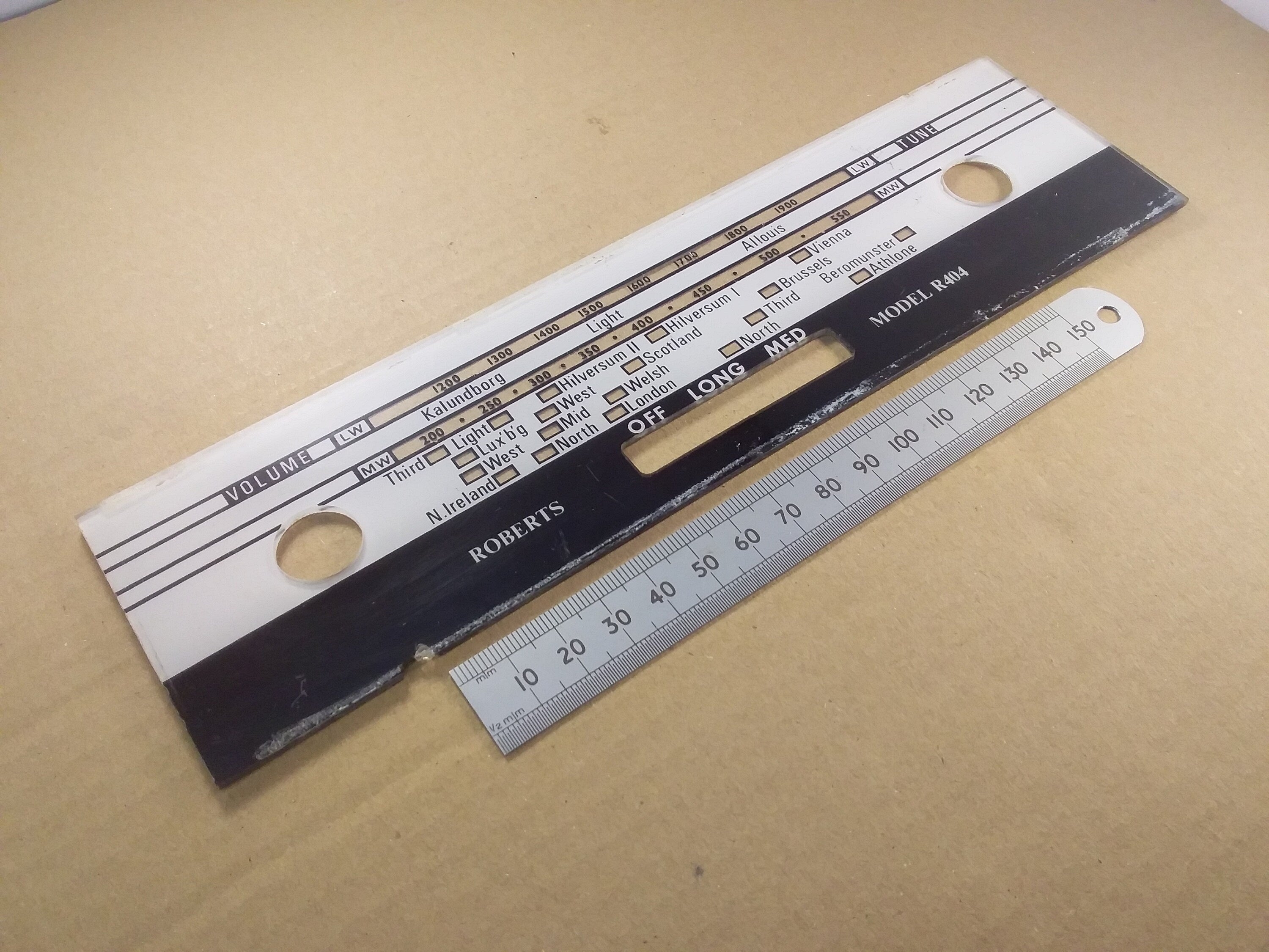 Radio Tuning Scale R404 Roberts Perspex Lucite 1