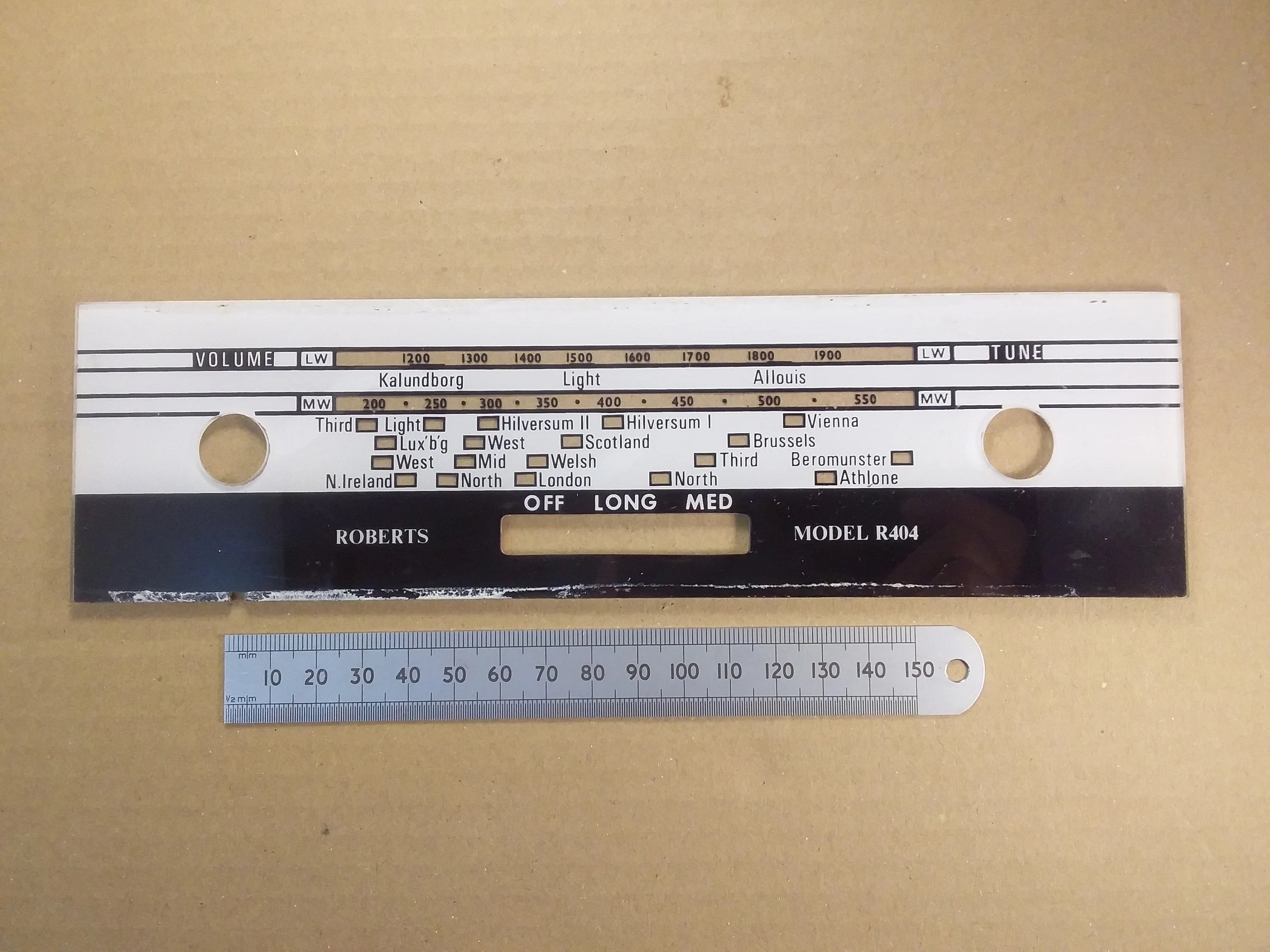 Perspex Tuning Scale Roberts R404 Lucite 3
