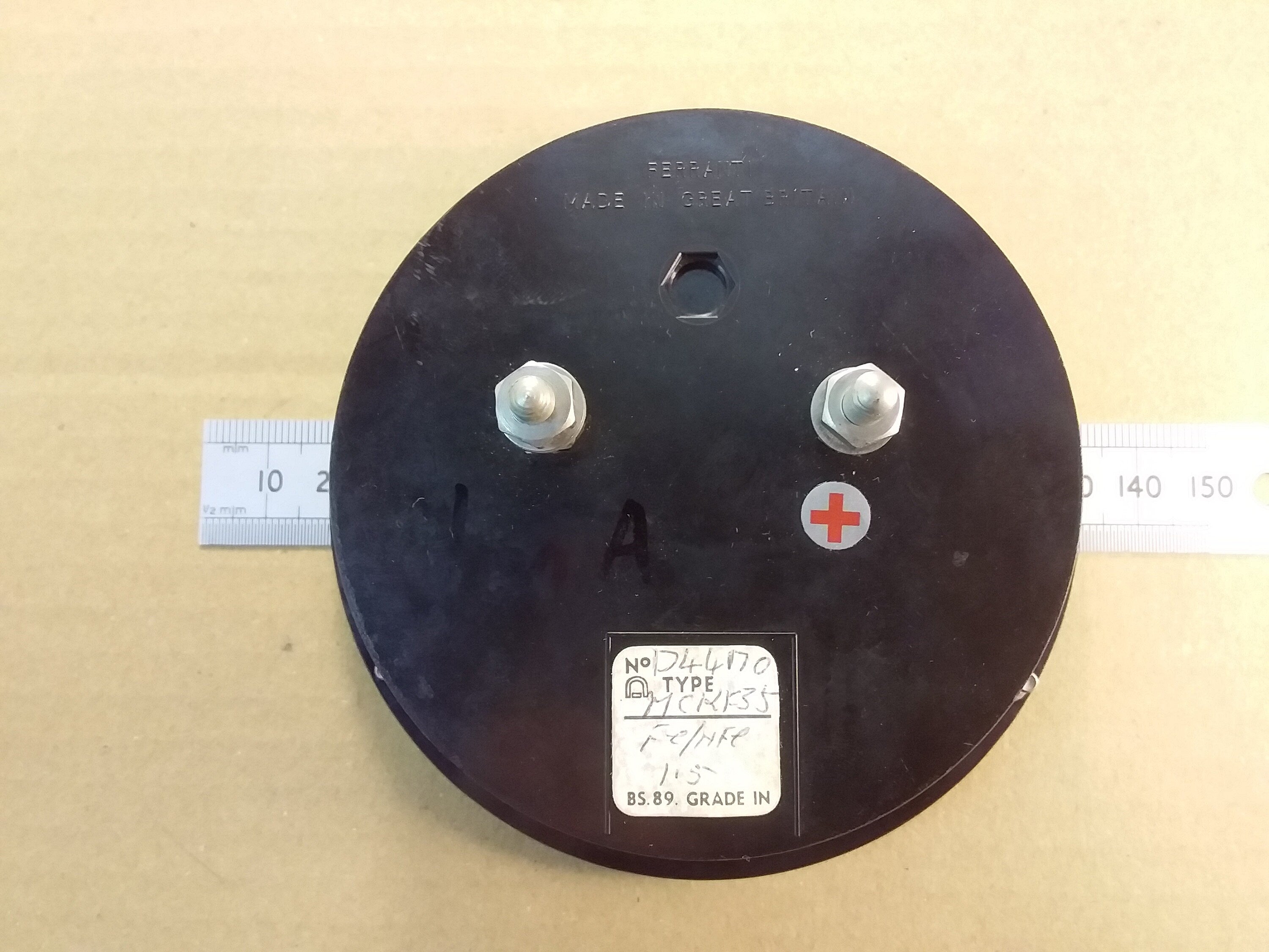 Moving Coil Meter 1mA F.S.D. with 0 to 10kV Scale 105mm Diameter Circular