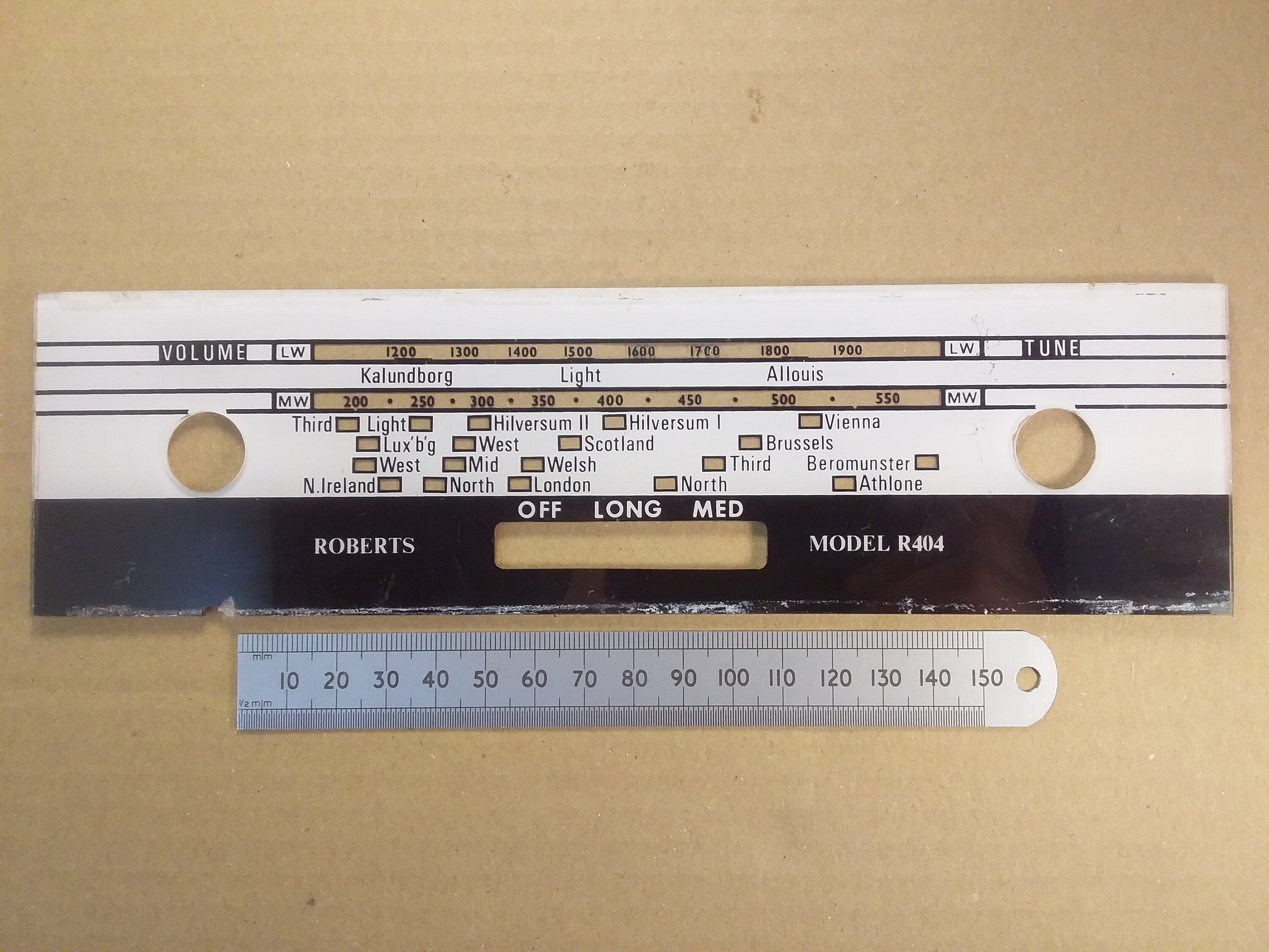 Radio Tuning Scale R404 Roberts Perspex Lucite 1