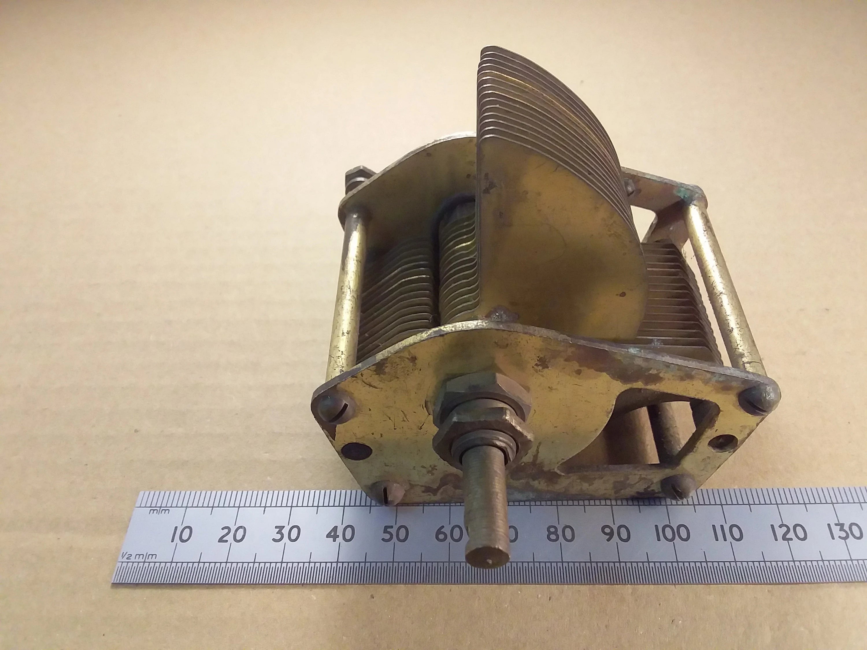 Tuning Capacitor 0.0007uF 700pF Single Gang Brass by Polar
