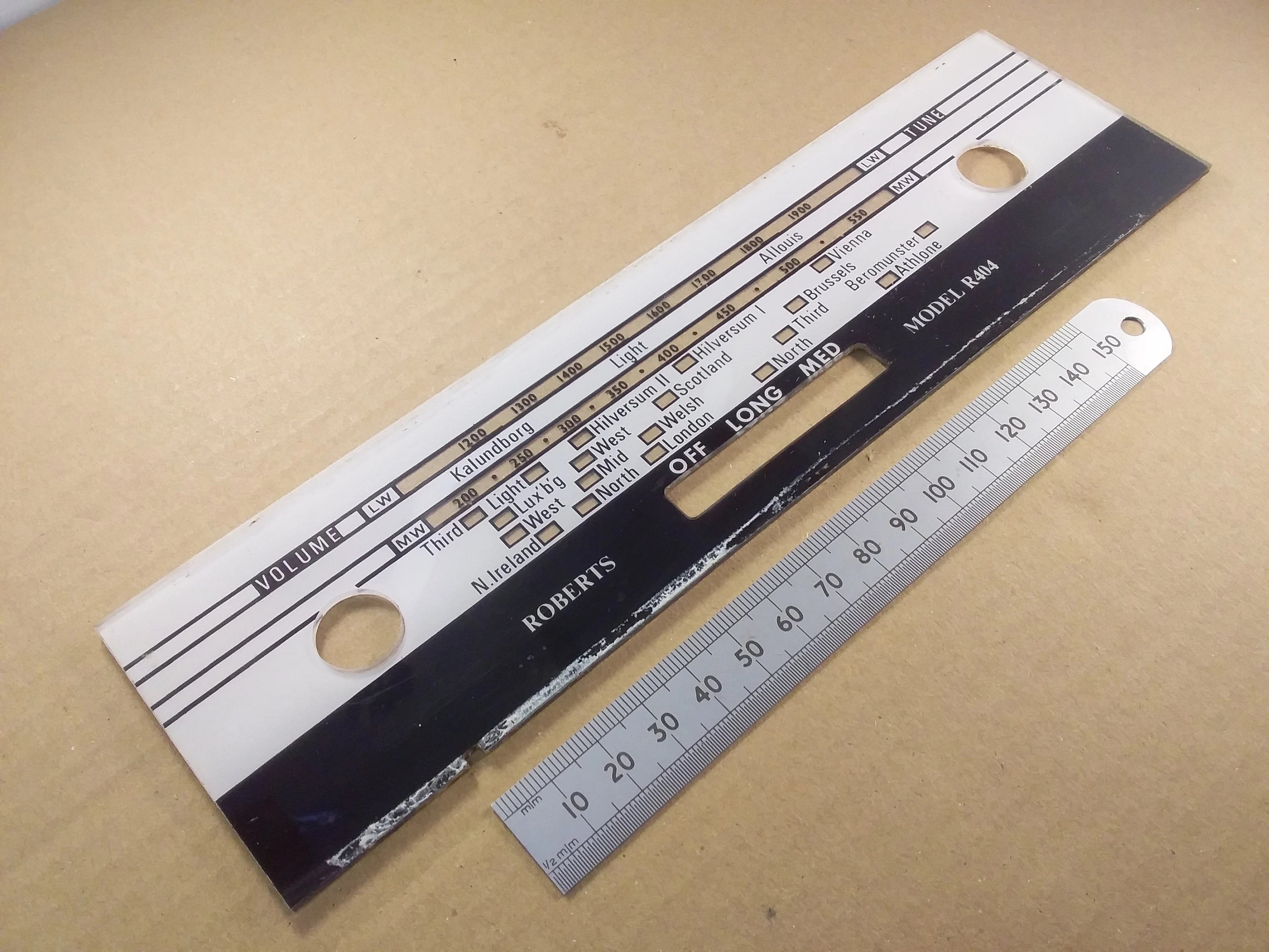 Perspex Tuning Scale Roberts R404 Lucite 3