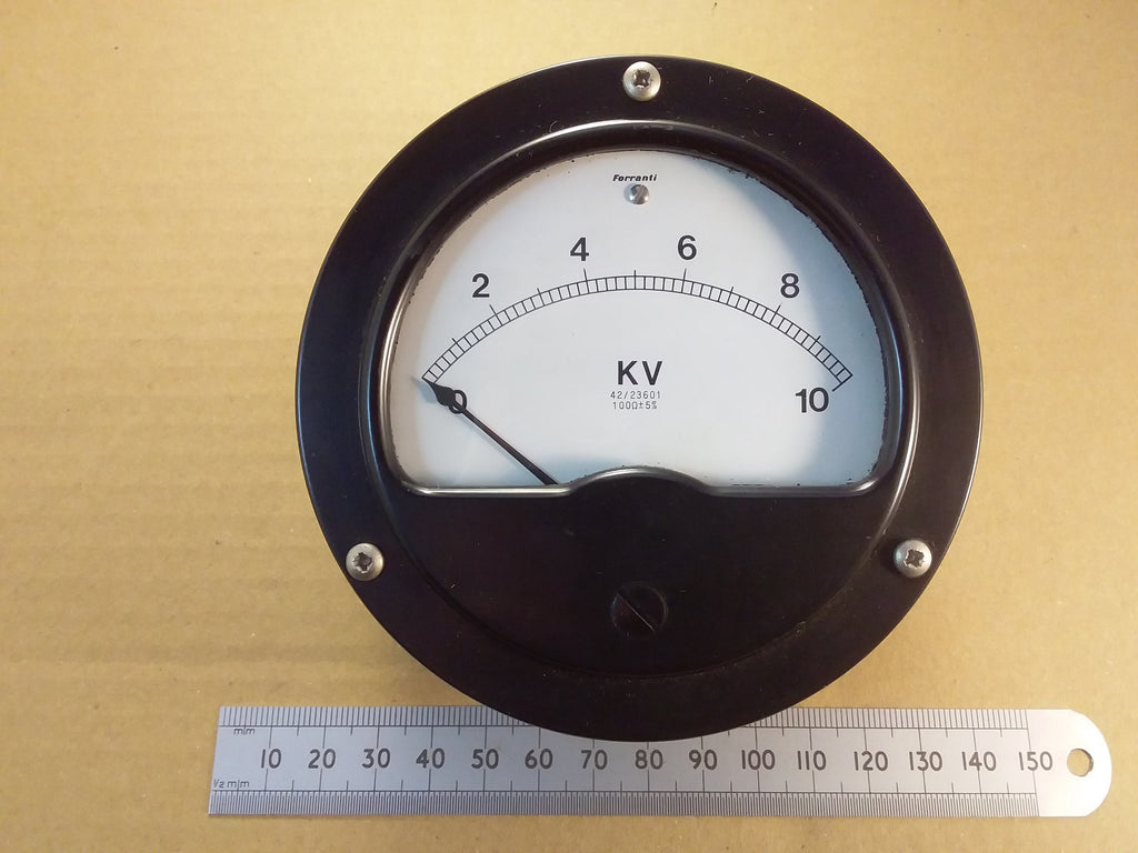 Moving Coil Meter 1mA F.S.D. with 0 to 10kV Scale 105mm Diameter Circular
