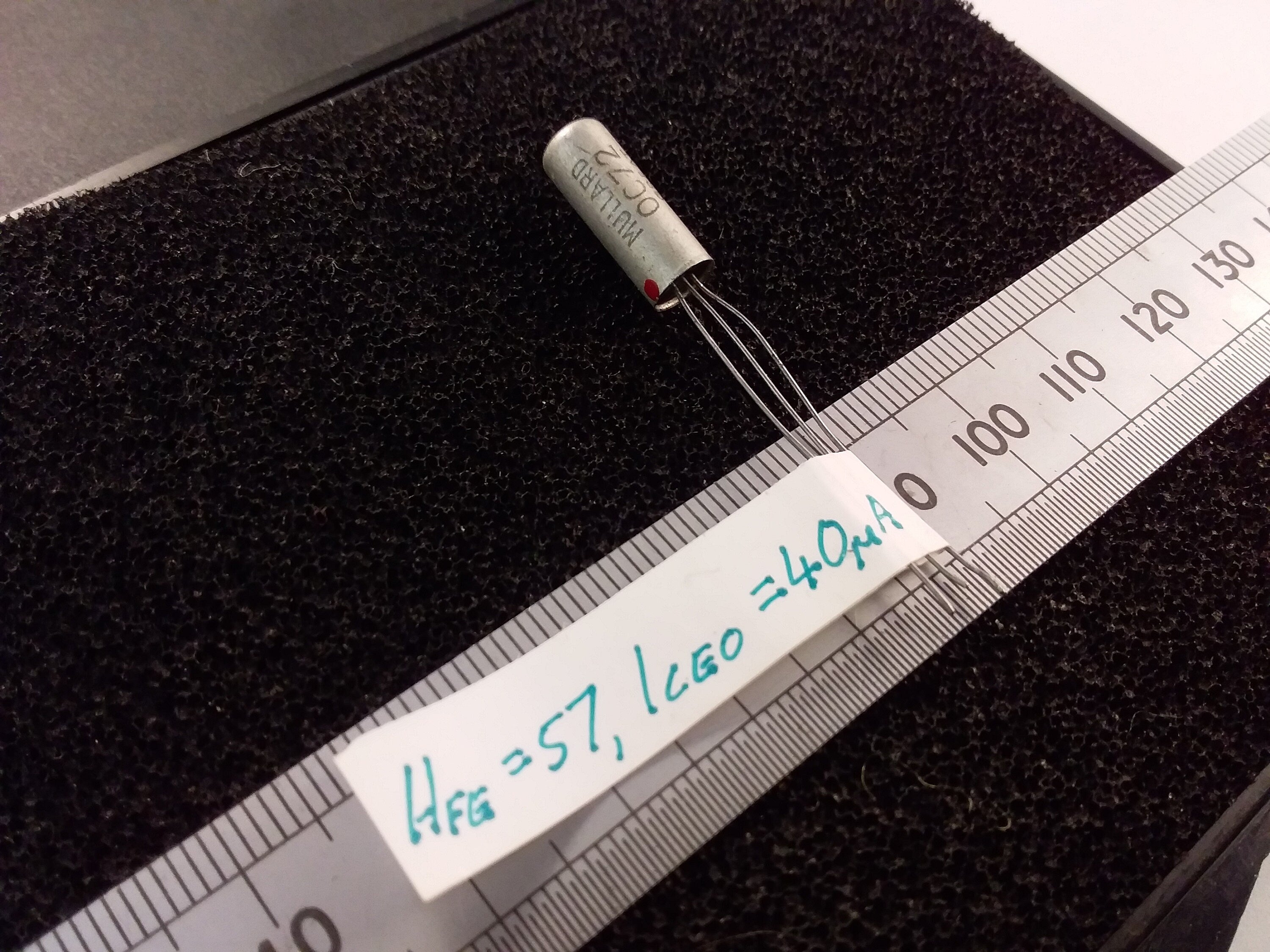 OC72 Transistor Mullard Germanium Hfe 57 Iceo 40uA Used Tested 0C72