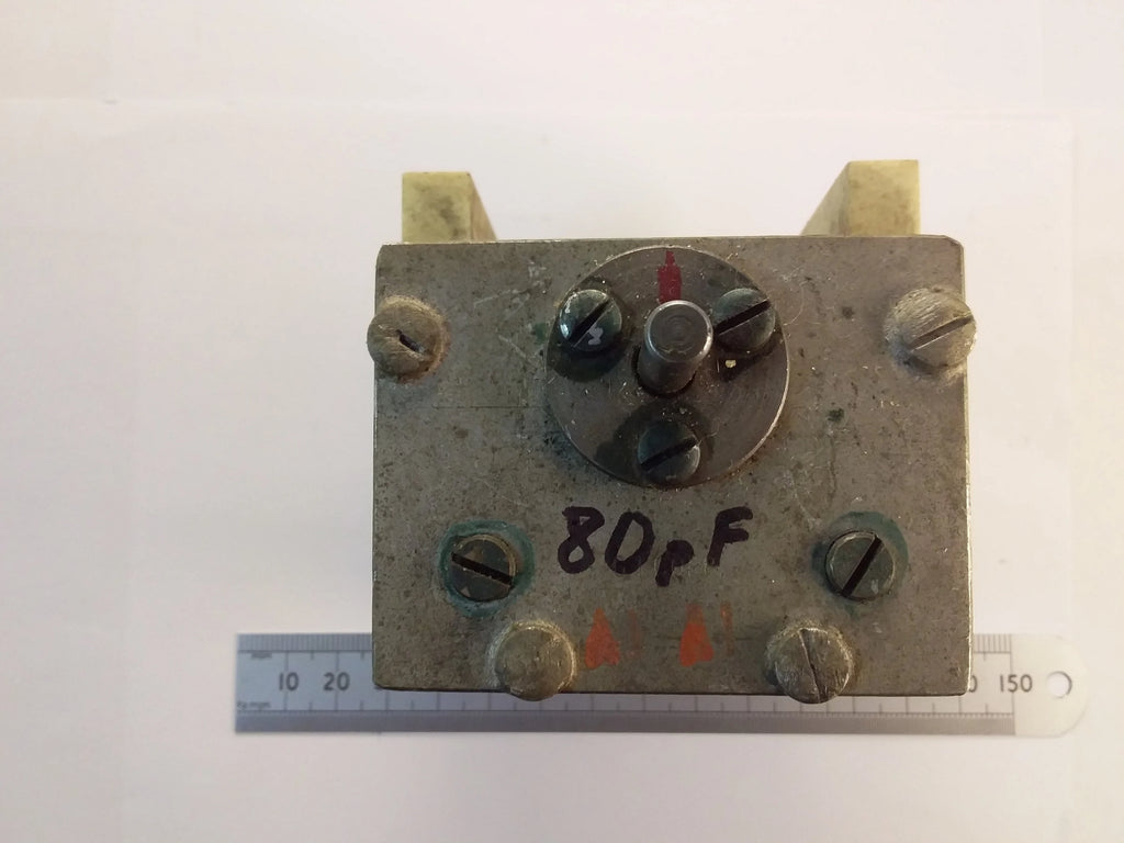 Variable Capacitor 80pF High Voltage Single Gang with Ceramic Insulators