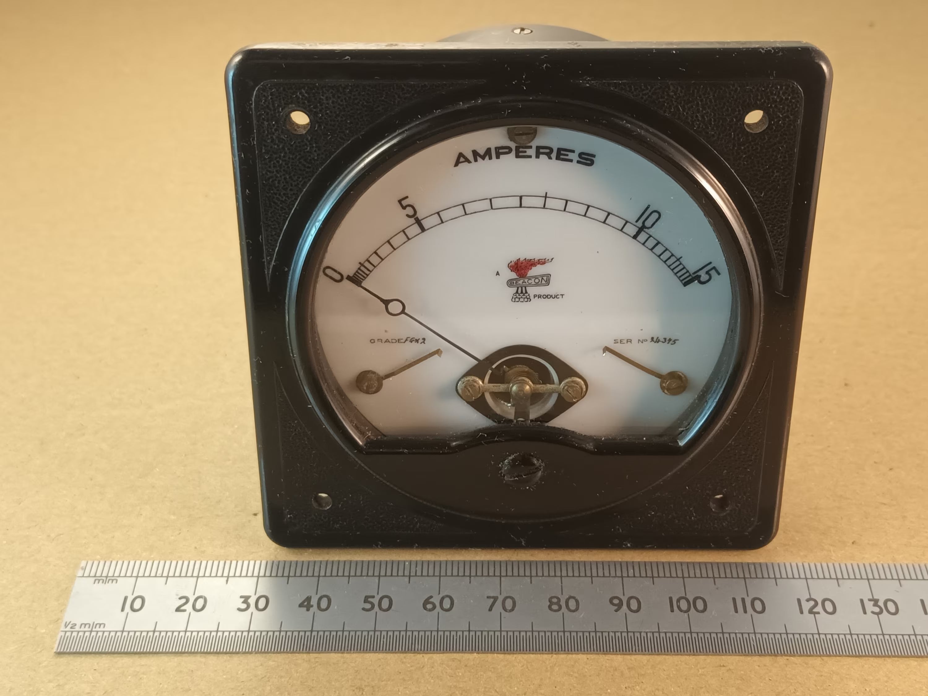 15 Amp Square Aircraft Ammeter A.C. Ampmeter, Alternating Current