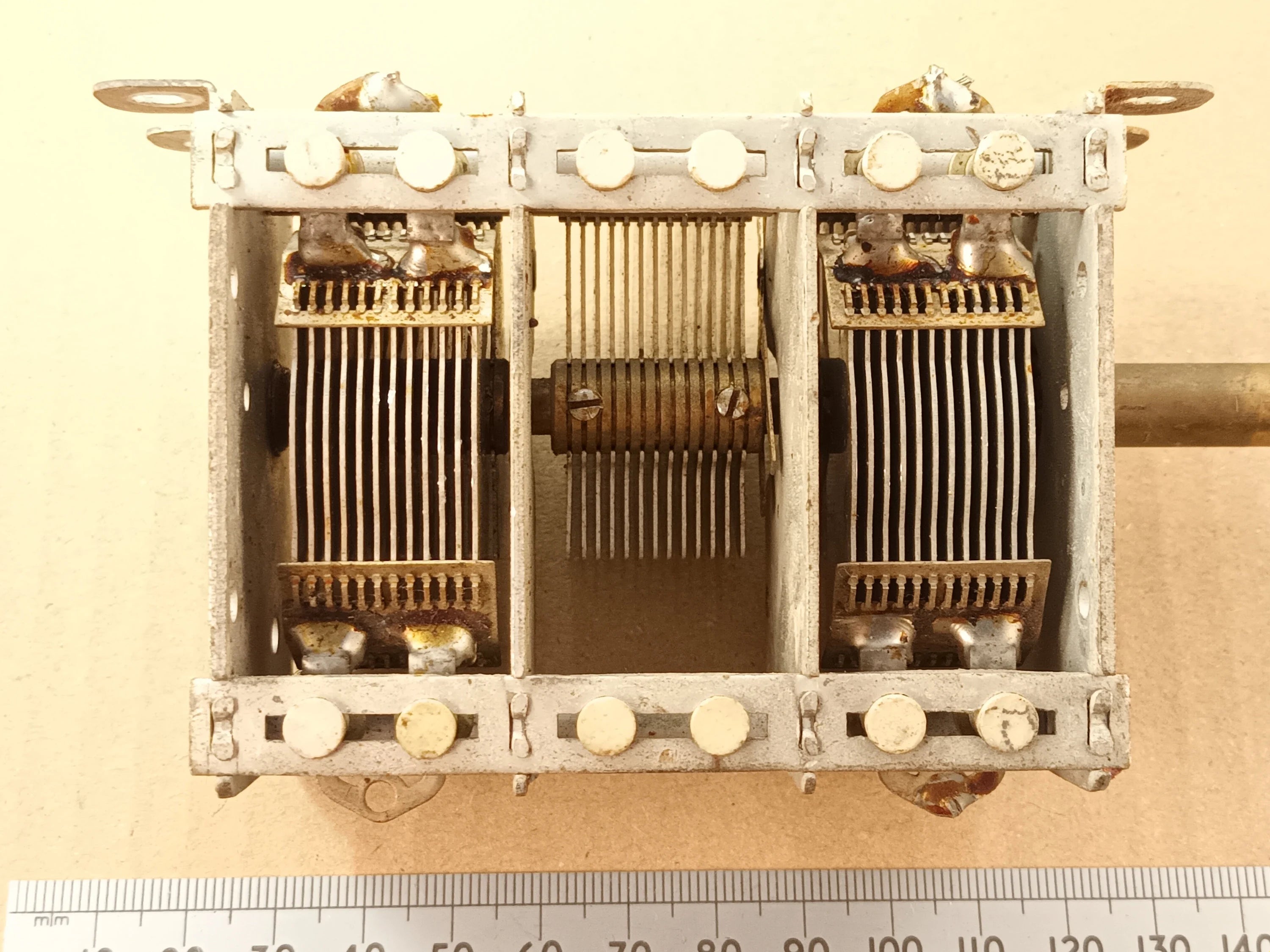 550pF X2 Variable Capacitor Dual Gang Air Spaced for Crystal Sets, Radio Projects, and Loop Antennas