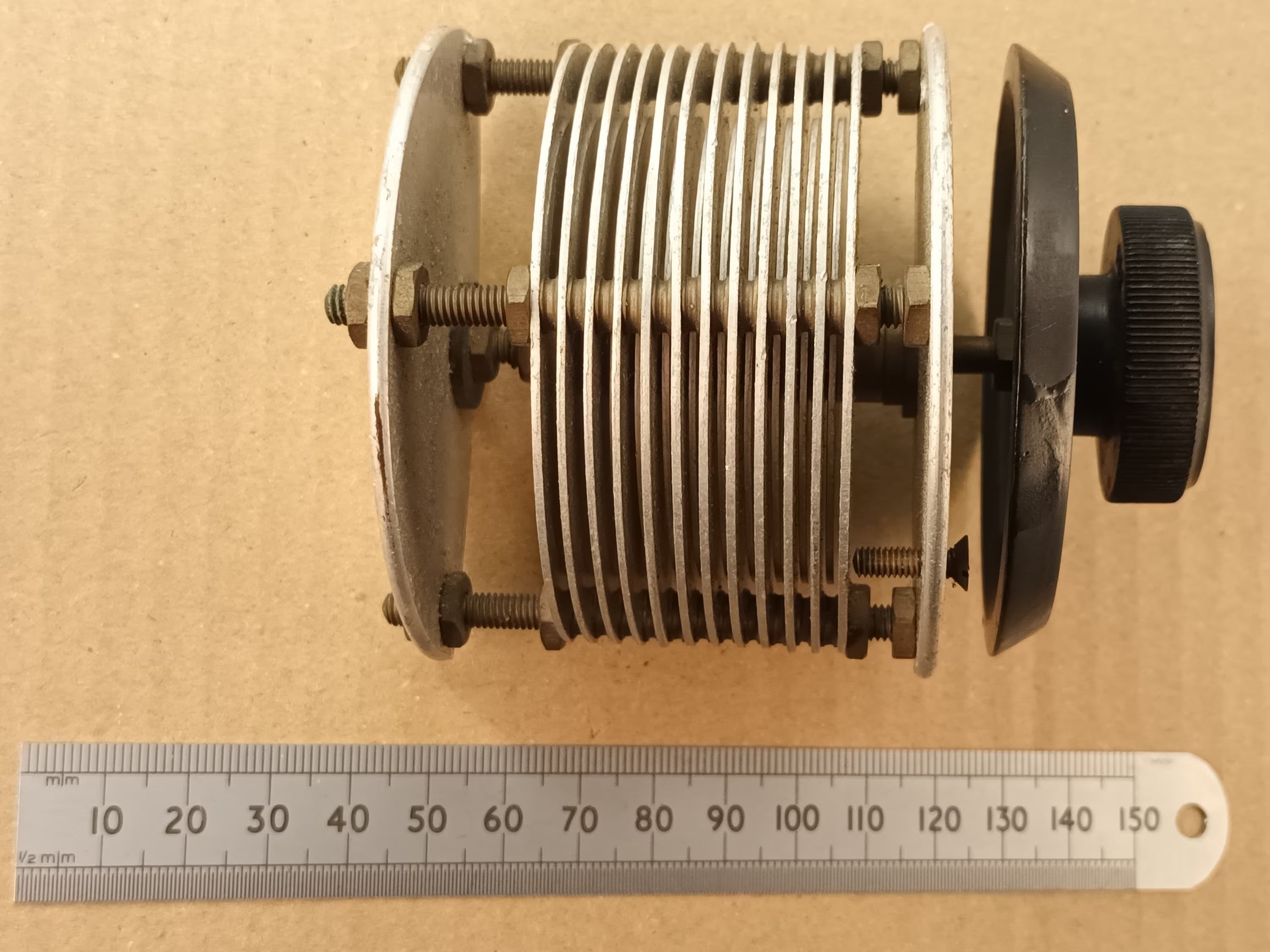 Variable Capacitor 440pF High Voltage Air Spaced for Crystal Sets, Radio Projects, Or Loop Antennas Large Knob