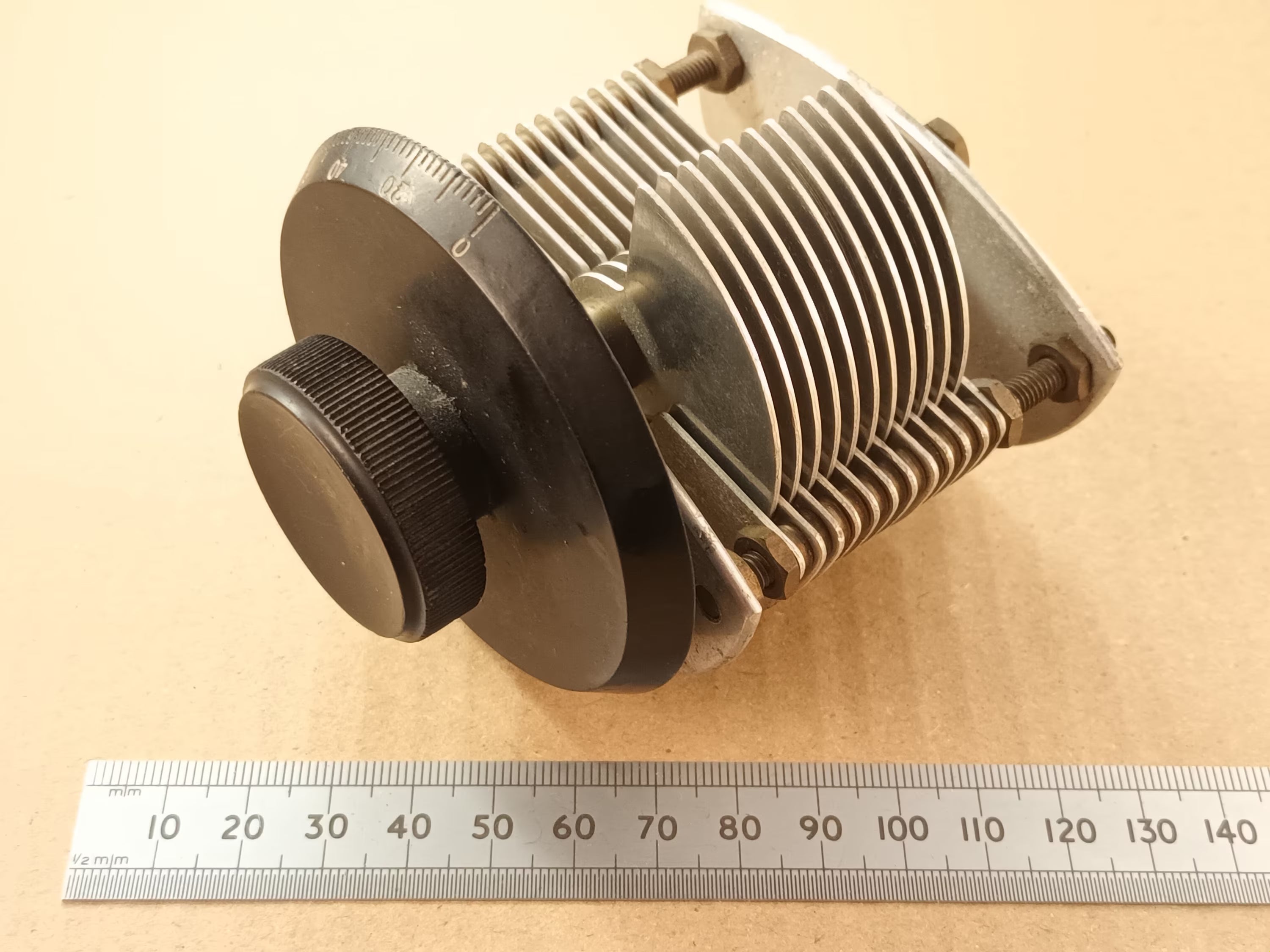Variable Capacitor 440pF High Voltage Air Spaced for Crystal Sets, Radio Projects, Or Loop Antennas Large Knob