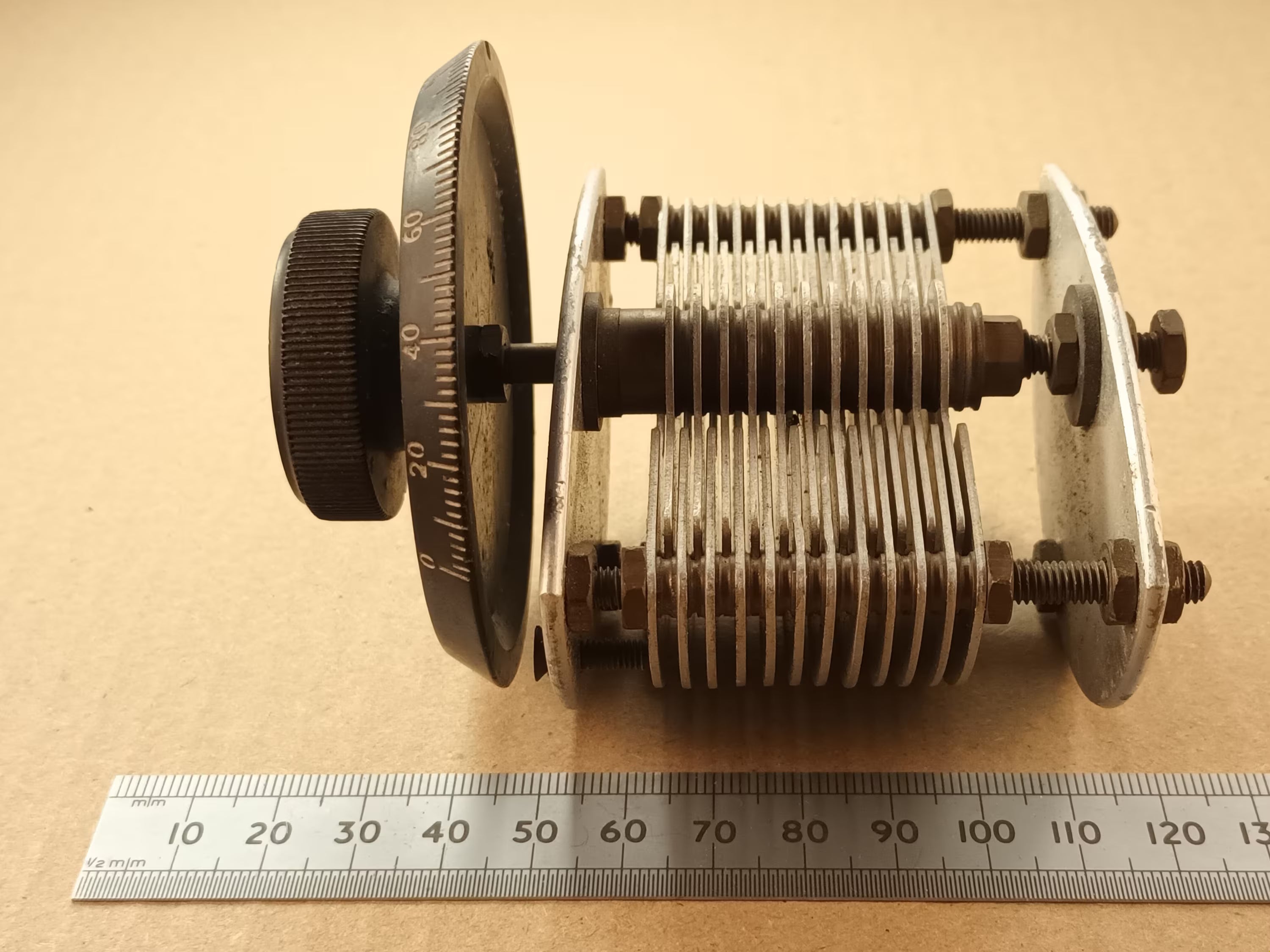 Variable Capacitor 440pF High Voltage Air Spaced for Crystal Sets, Radio Projects, Or Loop Antennas Large Knob