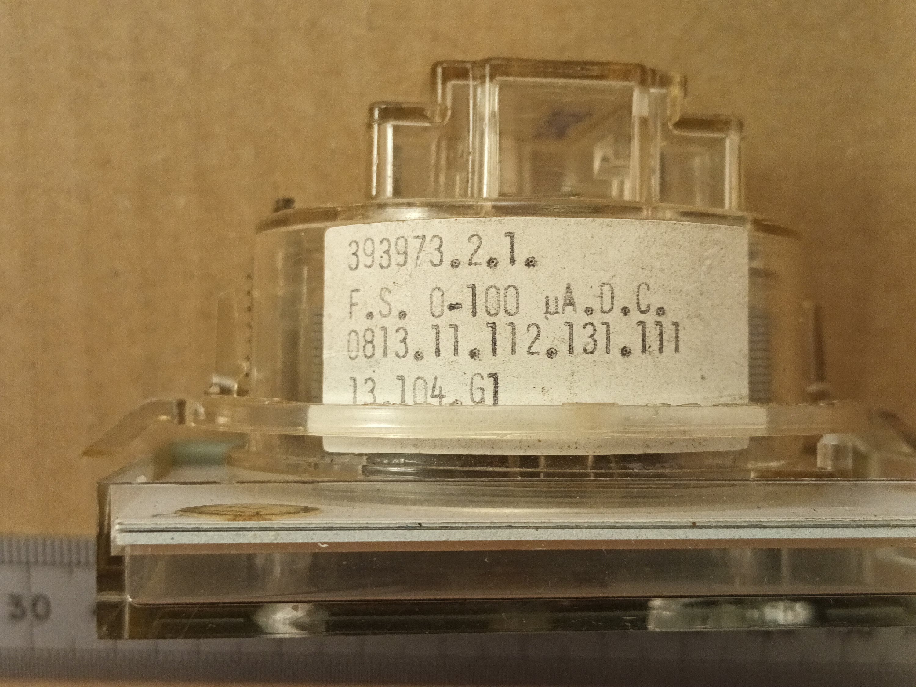 100uA Microamp Moving Coil Meter With 10A Scale 72mm Width 0.1mA